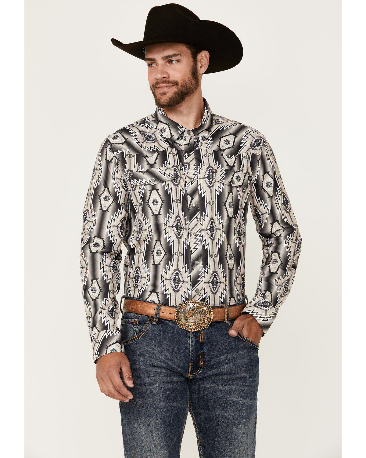 Rock & Roll Denim Men's Tek Southwestern Print Long Sleeve Snap Western Shirt 1 318688-rock-amp-roll-denim-men-s-tek-southwestern-print-long-sleeve-snap-western-shirt-1.jpg