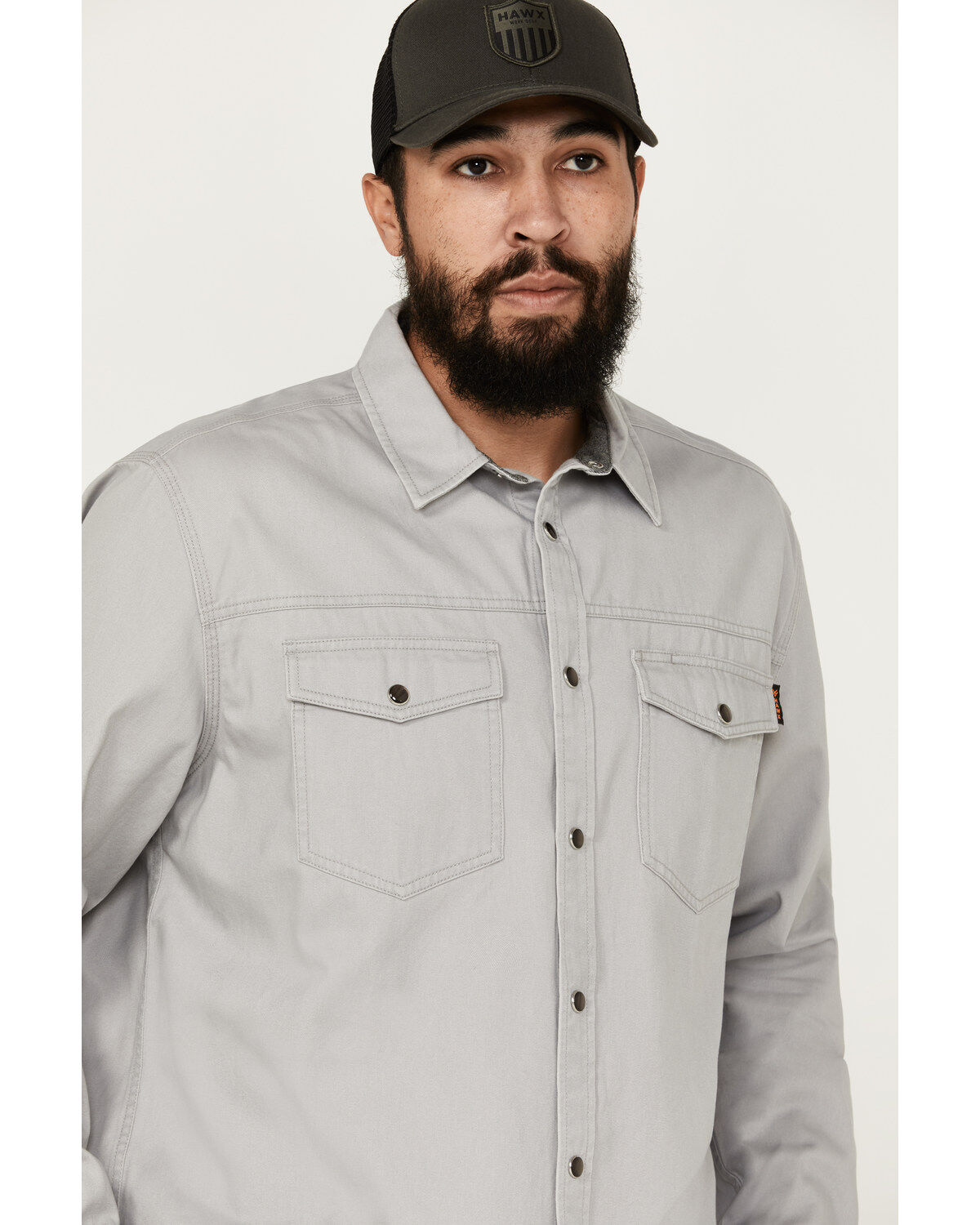 Hawx Men's All Out Woven Solid Long Sleeve Snap Work Shirt - Big