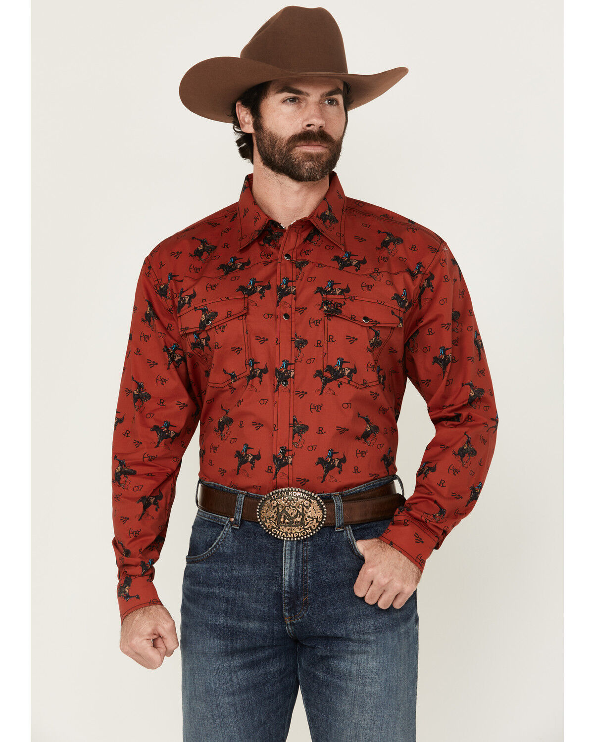 Cowboy Hardware Men's Bronc Conversation Print Long Sleeve Snap Western Shirt 1 319794-cowboy-hardware-men-s-bronc-conversation-print-long-sleeve-snap-western-shirt-1.jpg