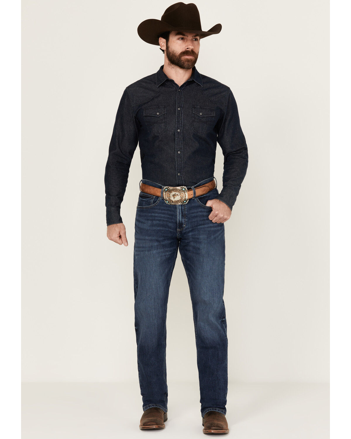 Wrangler 20X Men's Warren Medium Wash Slim Straight Stretch Denim Jeans - Tall