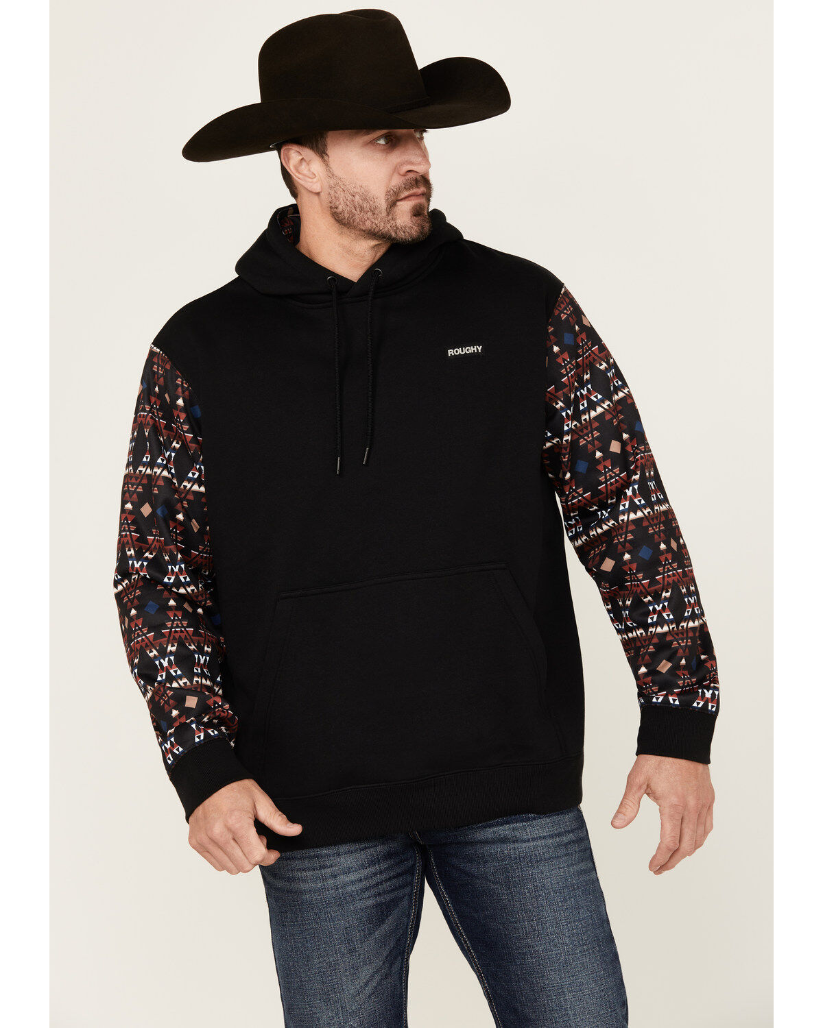 Hooey Men's Legendary Southwestern Sleeve Block Hooded Sweatshirt
