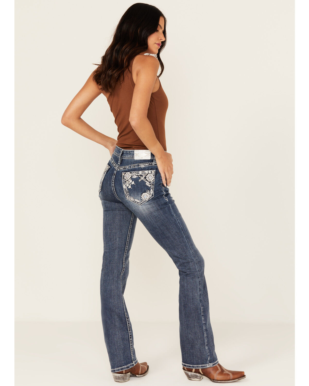 Grace In LA Women's Medium Wash Geo Print Embroidered Mid Rise Bootcut Stretch Denim Jeans 1 323790-grace-in-la-women-s-medium-wash-geo-print-embroidered-mid-rise-bootcut-stretch-denim-jeans-1.jpg