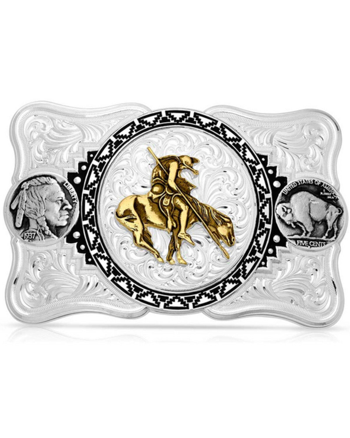 Montana Silversmith Men's Buffalo Nickel Southwestern Belt Buckle