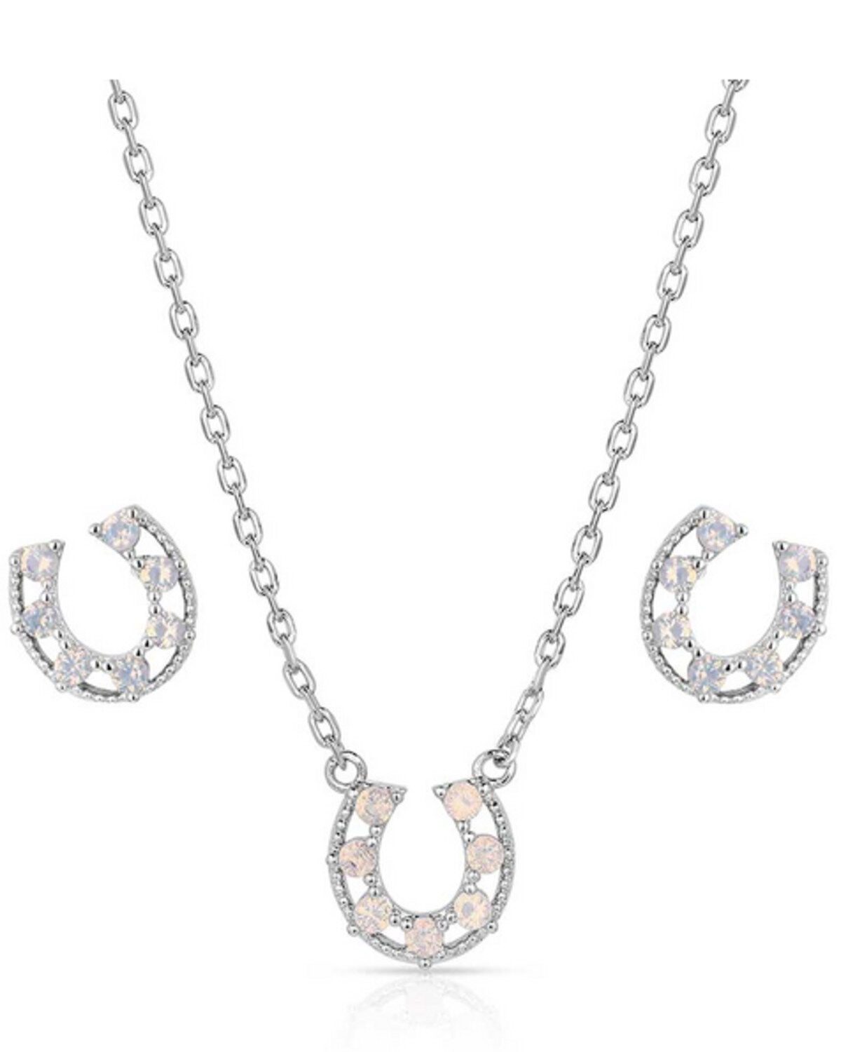 Montana Silversmiths Women's Delicate Glamour Horseshoe Jewelry Set - 2 Piece