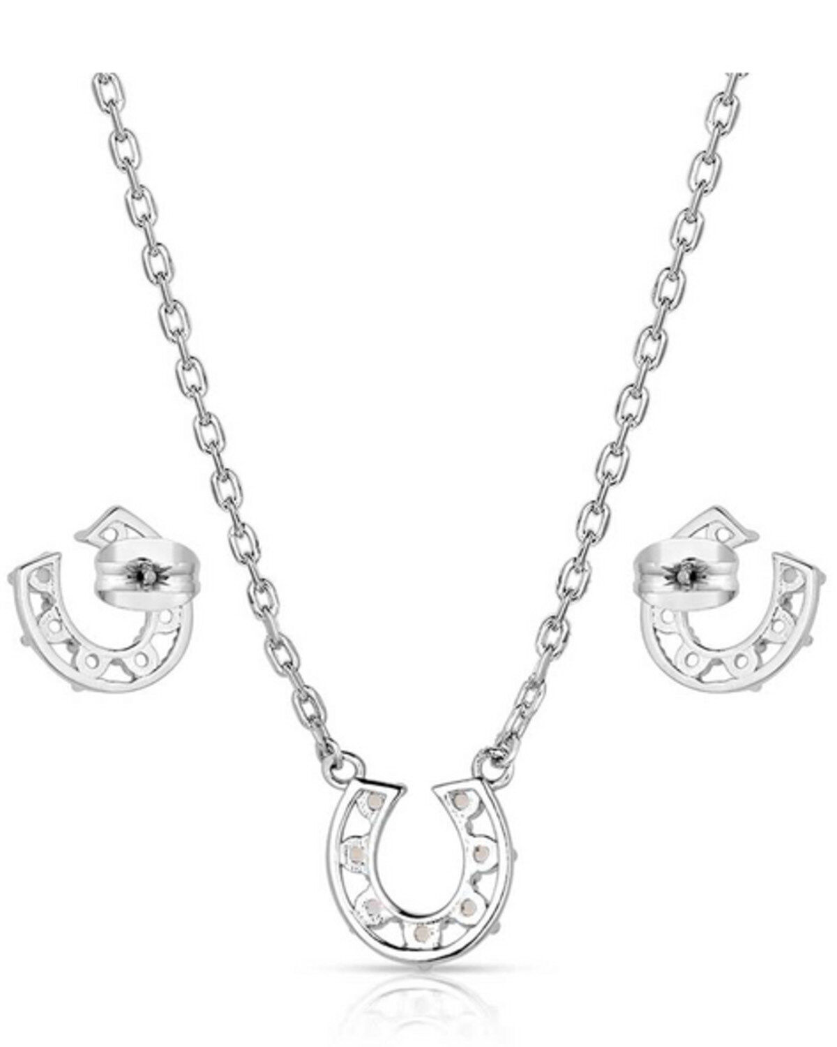 Montana Silversmiths Women's Delicate Glamour Horseshoe Jewelry Set - 2 Piece