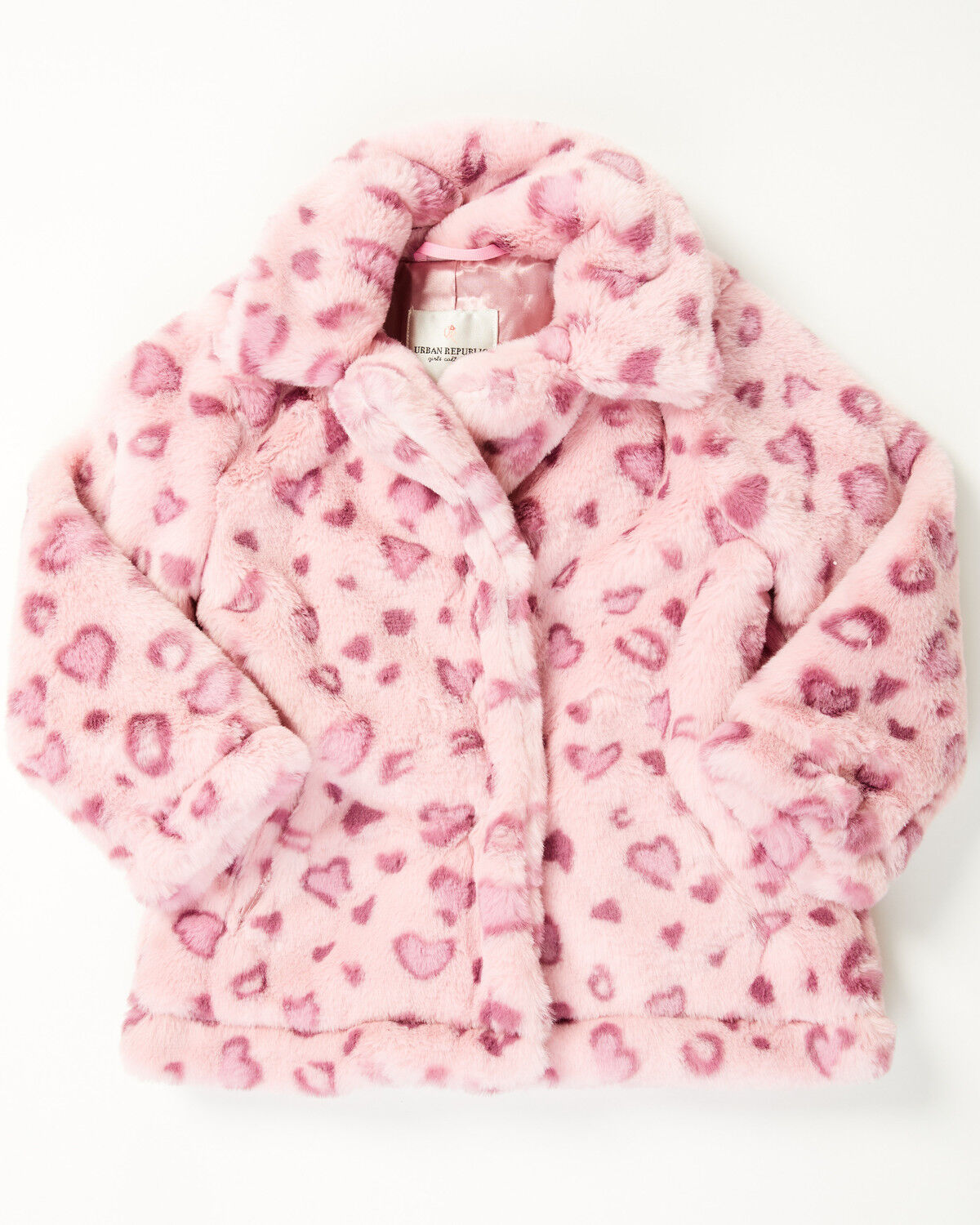 Urban Republic Toddler Girls' Jaguar Print Long Faux Fur Coat