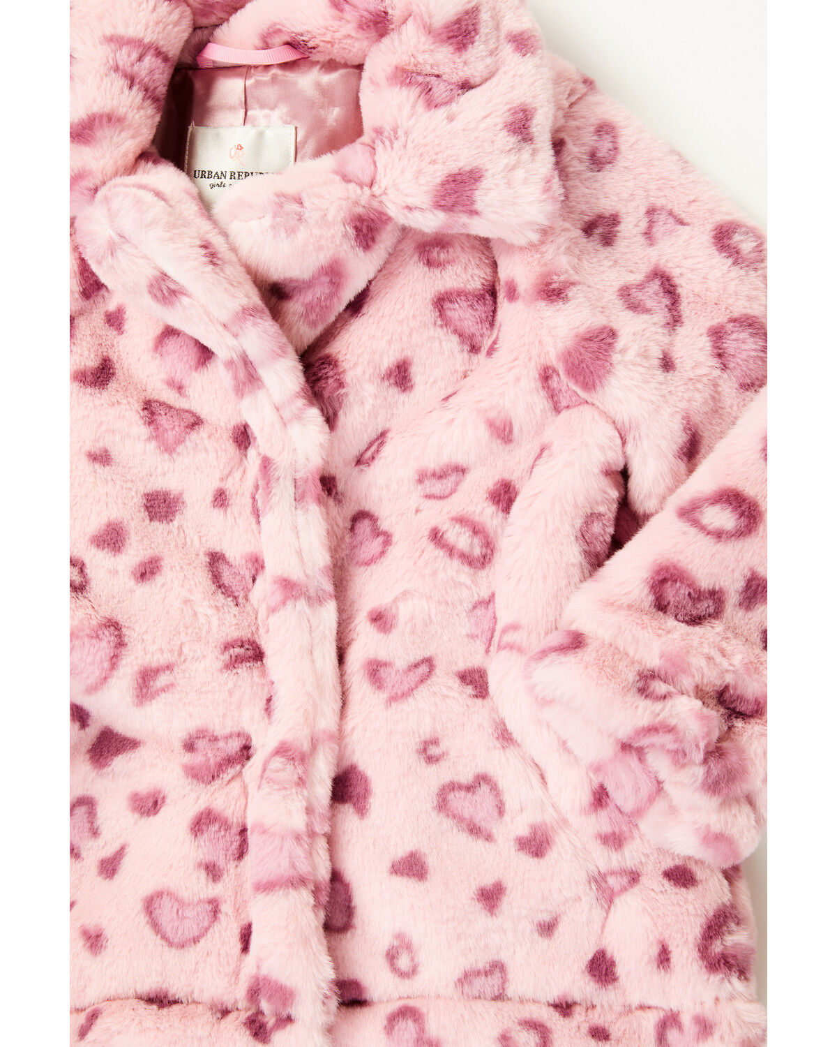 Urban Republic Toddler Girls' Jaguar Print Long Faux Fur Coat