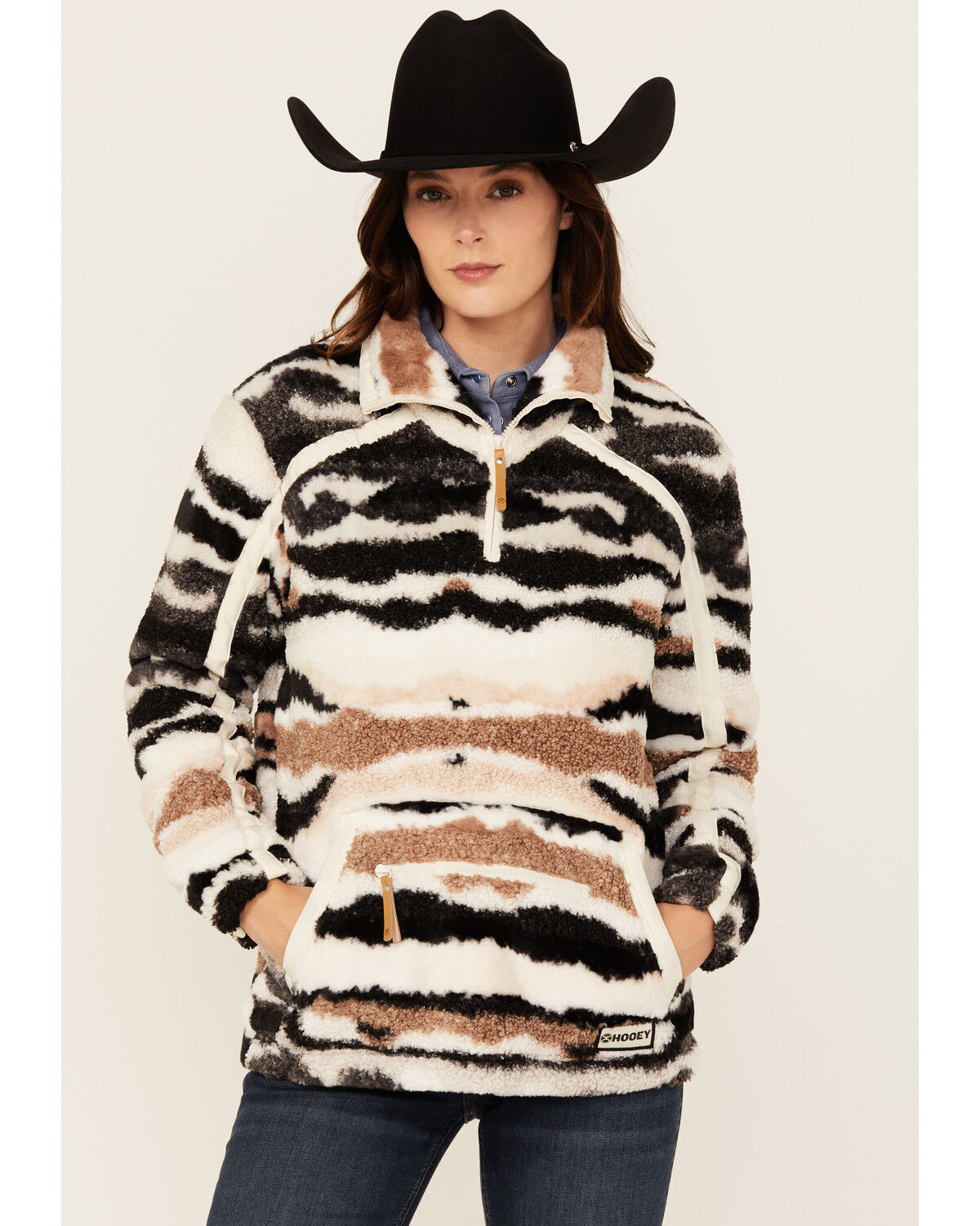 Hooey Women's Striped Fleece 1/2 Zip Pullover