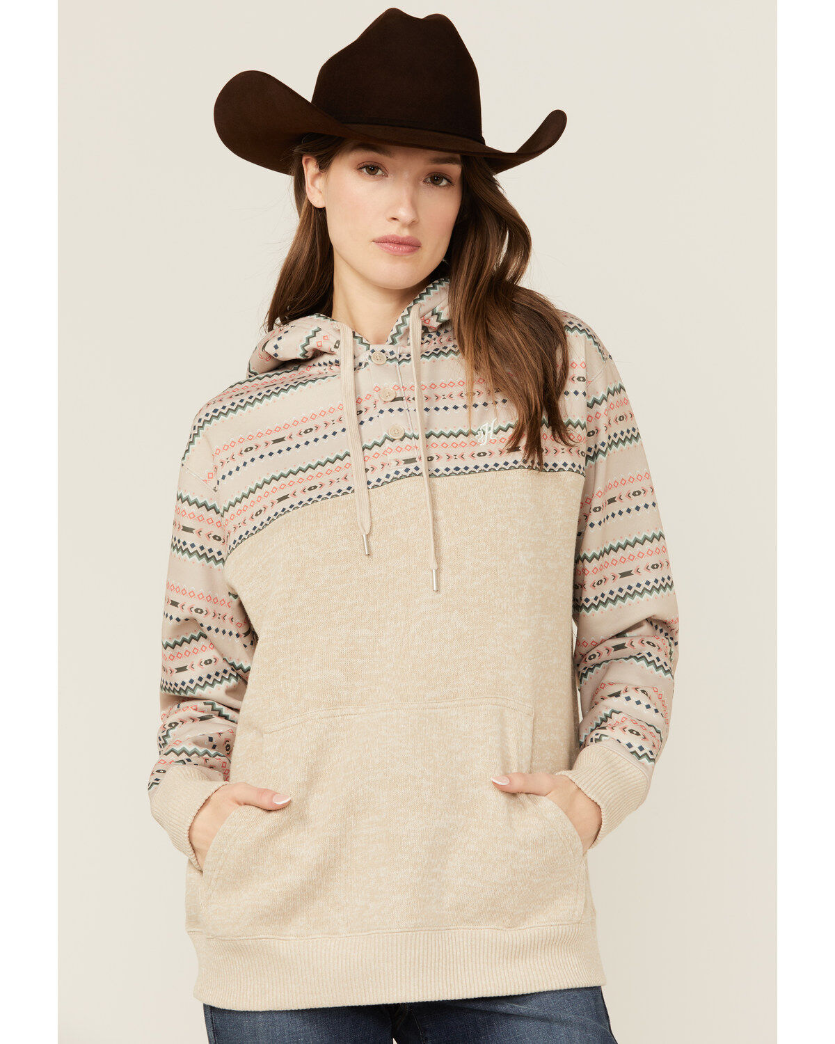 Hooey Women's Striped Trim Hooded Pullover 1 327668-hooey-women-s-striped-trim-hooded-pullover-1.jpg