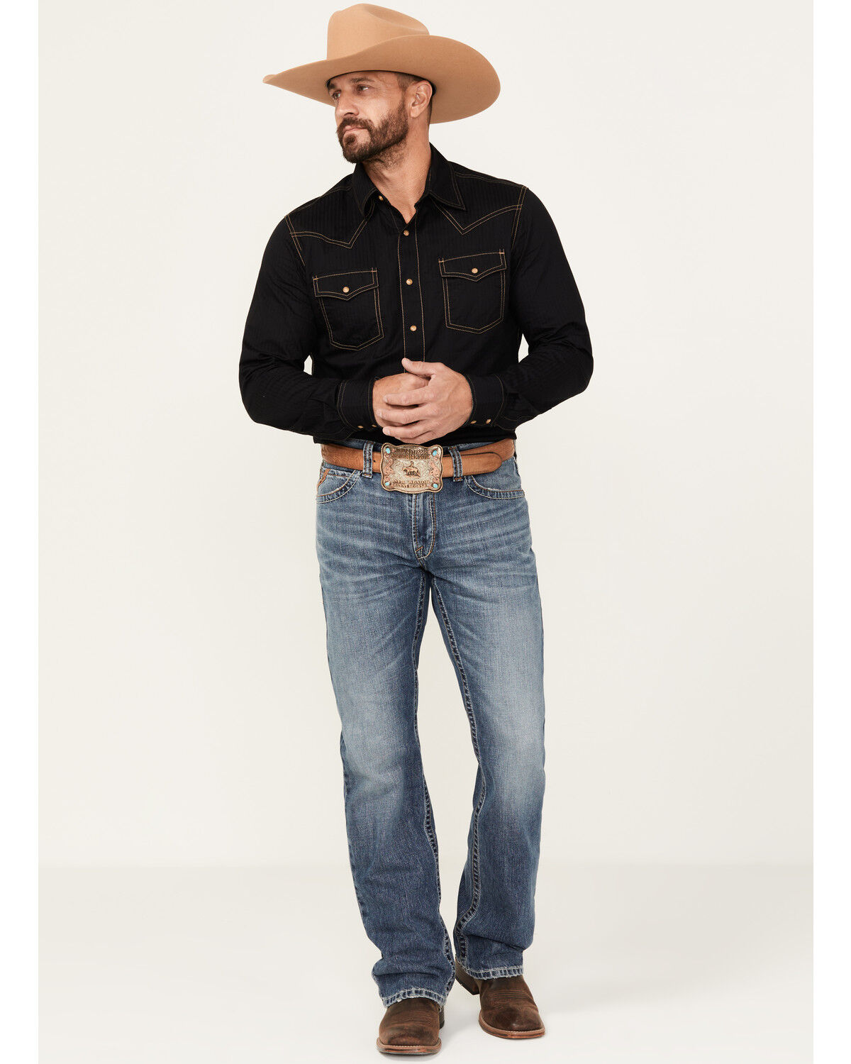 Ariat Men's M5 Weatherford Smokey Medium Wash Straight Rigid Denim Jeans - Big