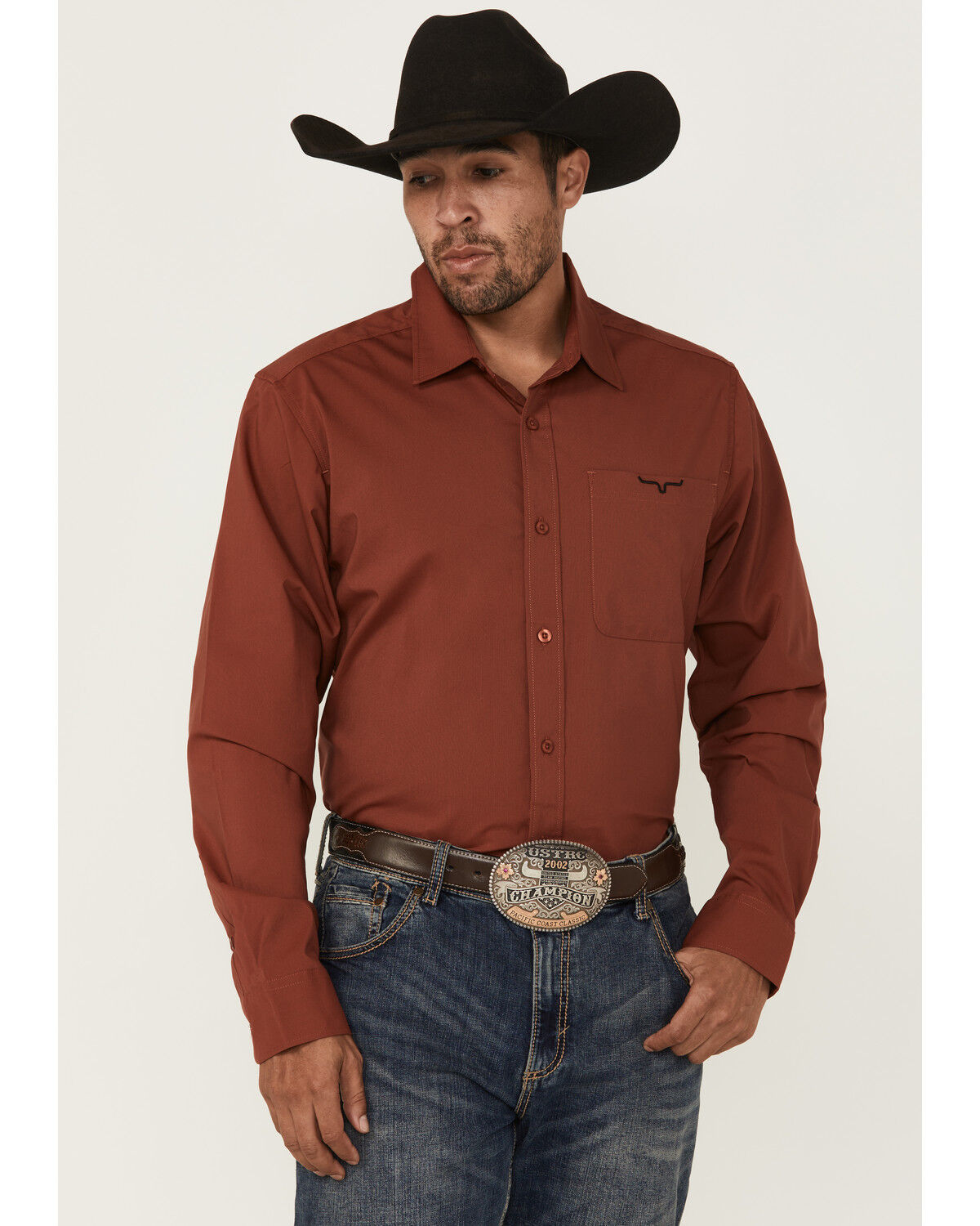 Kimes Ranch Men's Linville Solid Long Sleeve Button-Down Stretch Western Shirt