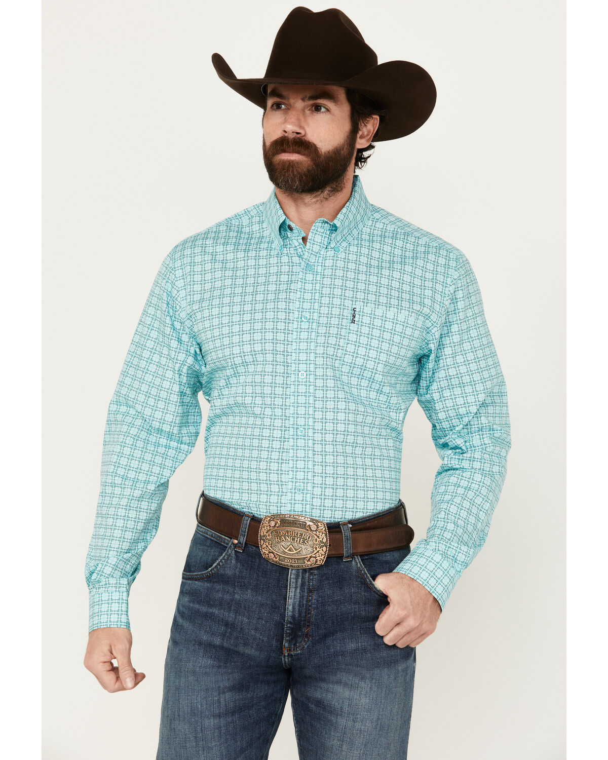 Cinch Men's Geo Print Long Sleeve Button-Down Western Shirt