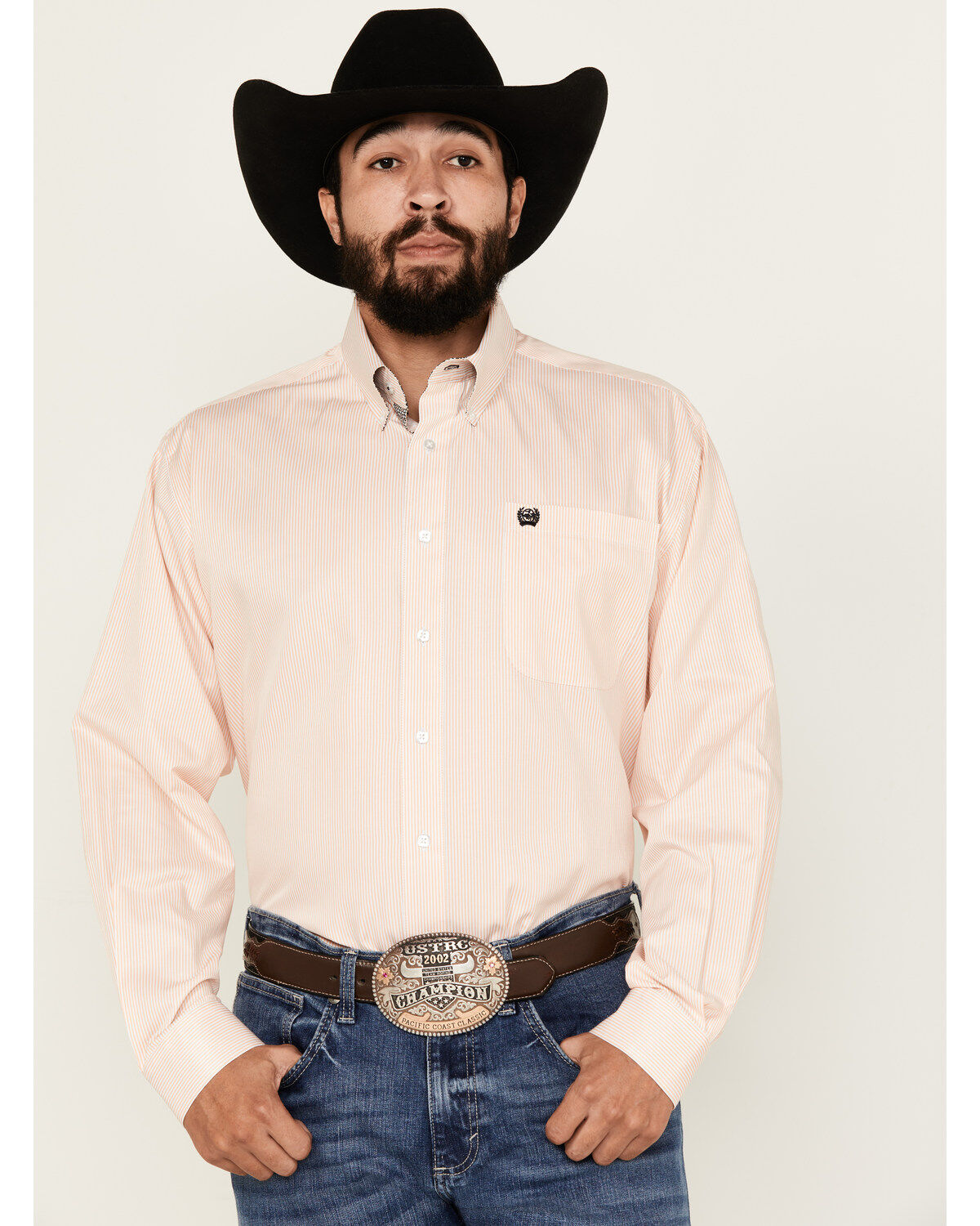Cinch Men's Striped Long Sleeve Button-Down Western Shirt
