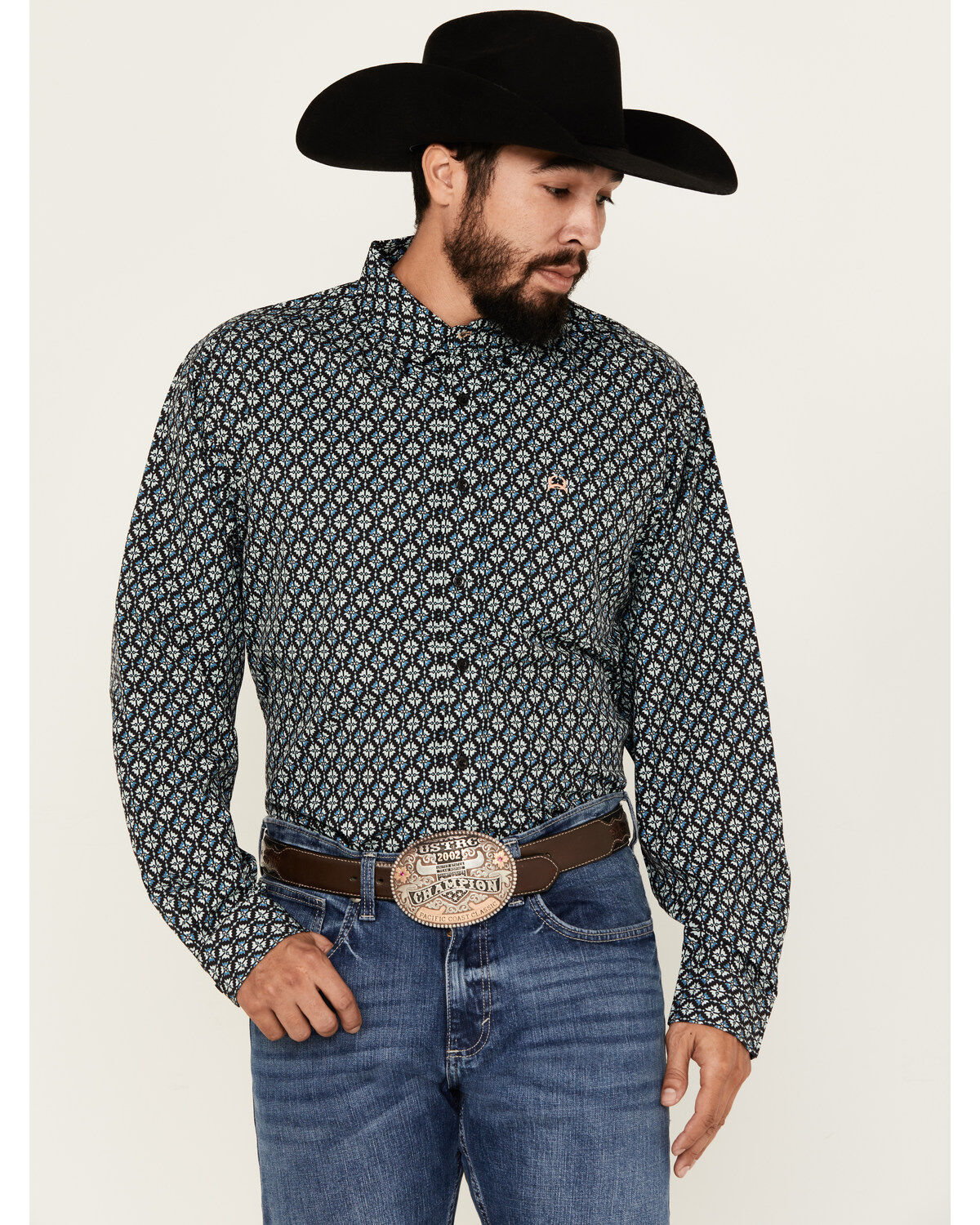 Cinch Men's ARENAFLEX&reg; Medallion Geo Print Long Sleeve Button-Down Performance Stretch Western Shirt