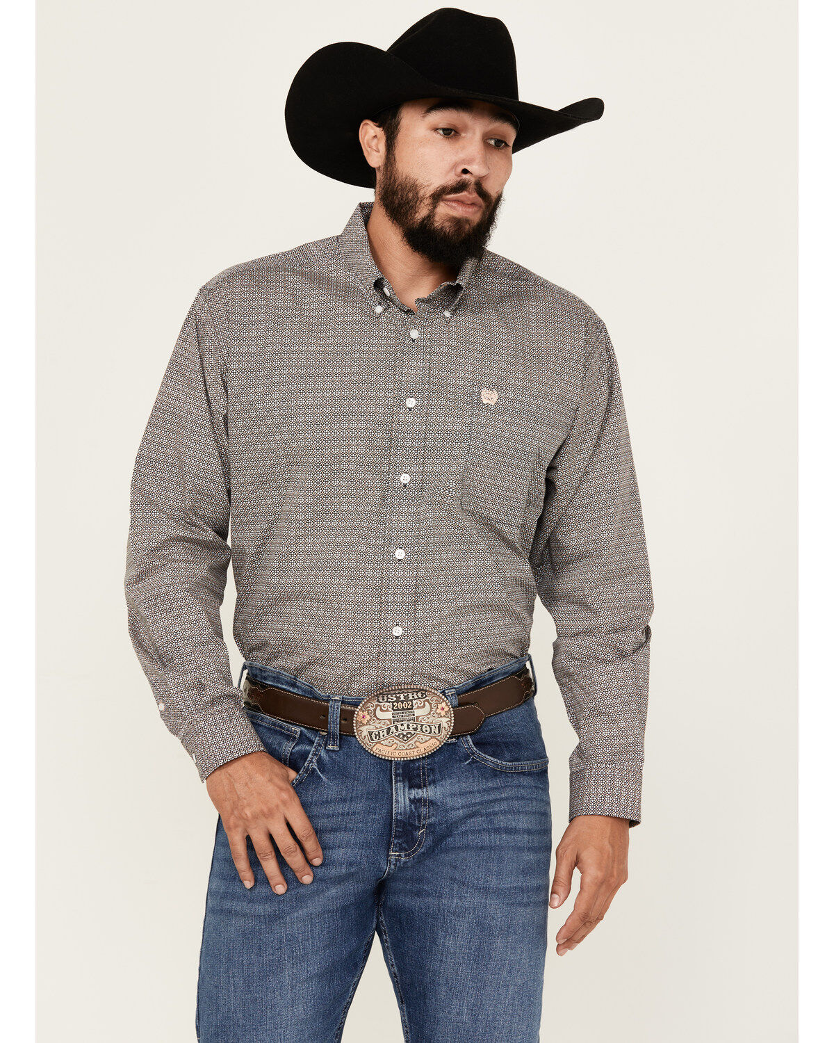 Cinch Men's Geo Print Long Sleeve Button-Down Western Shirt