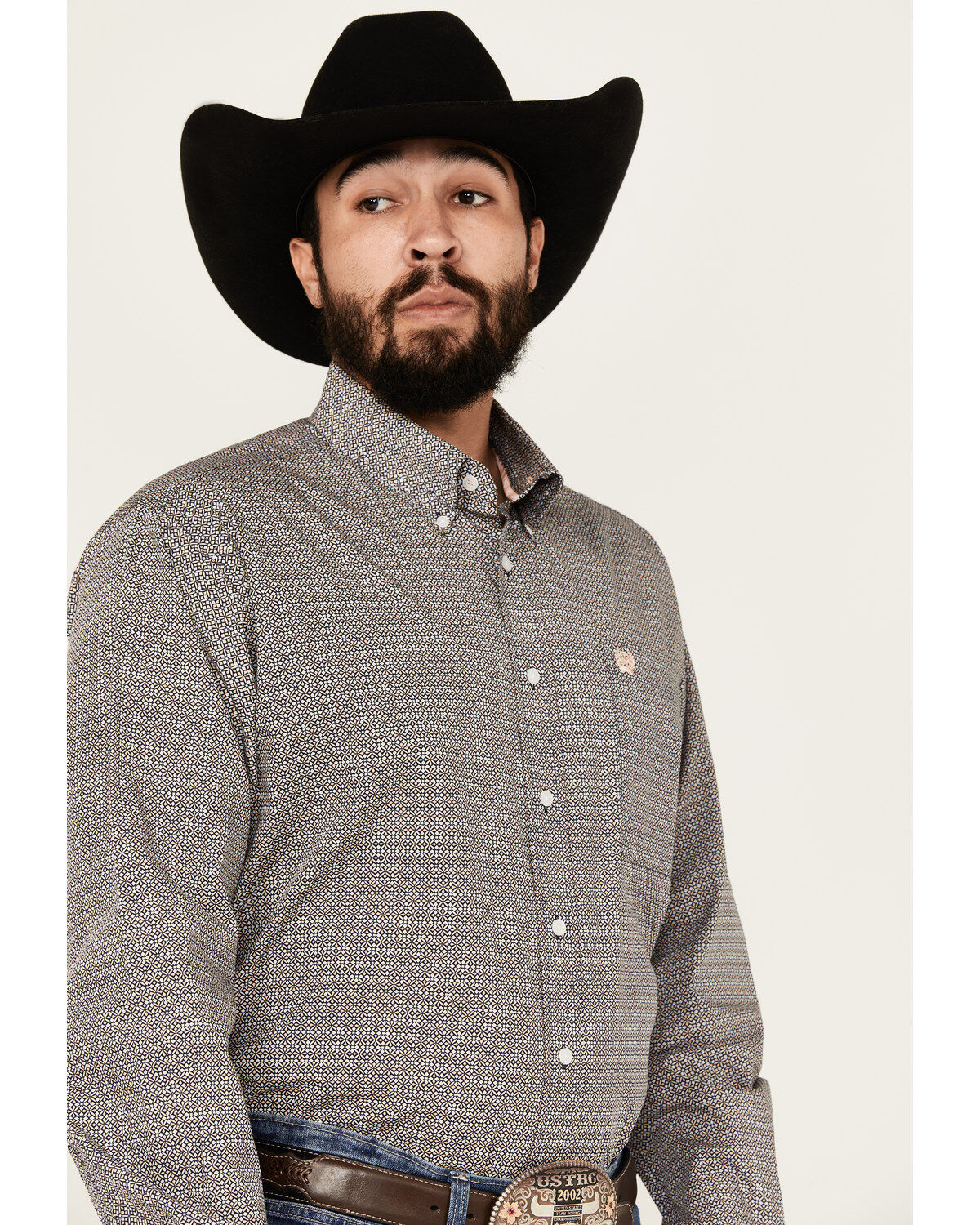 Cinch Men's Geo Print Long Sleeve Button-Down Western Shirt