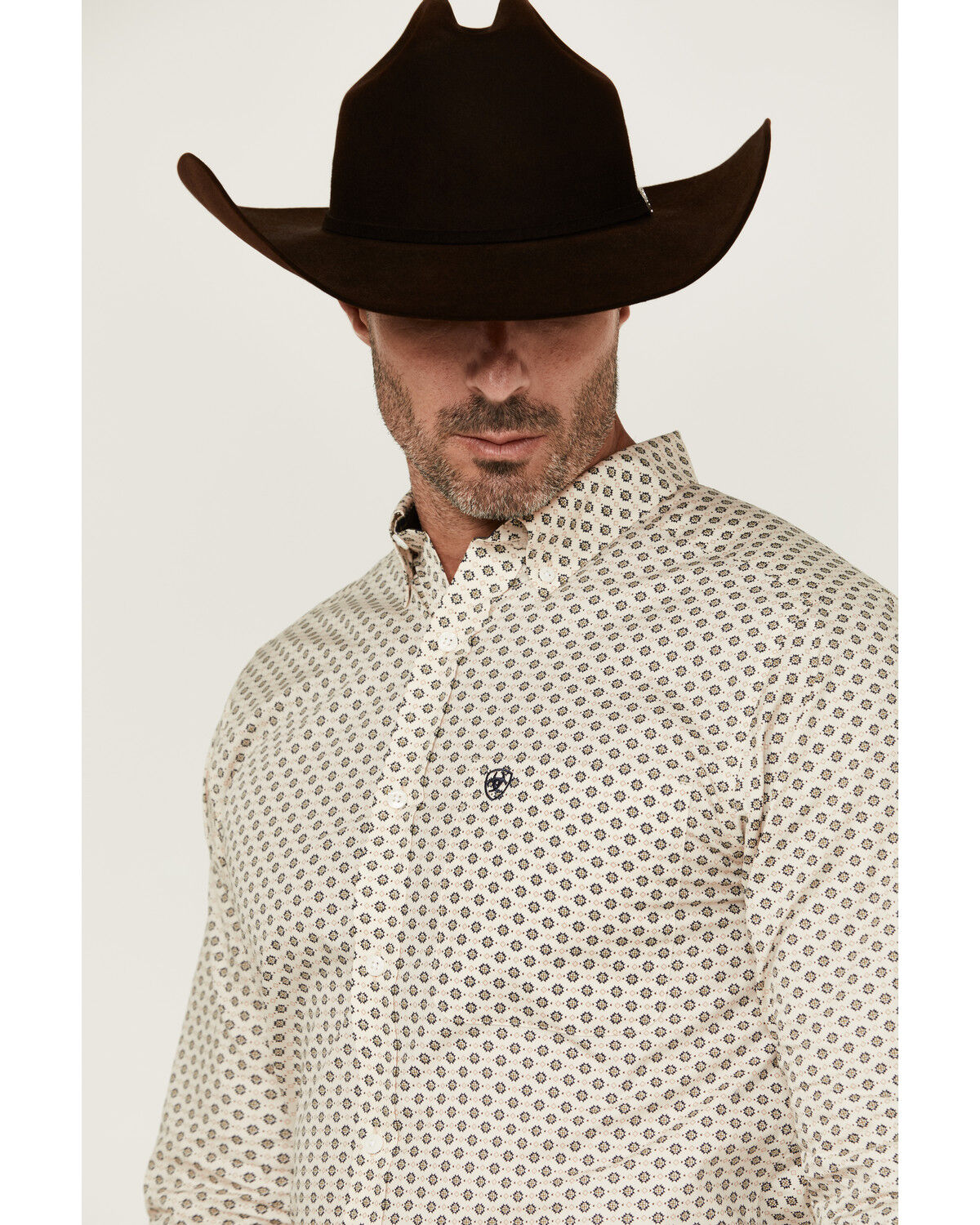 Ariat Men's Fraiser Geo Print Long Sleeve Button-Down Western Shirt