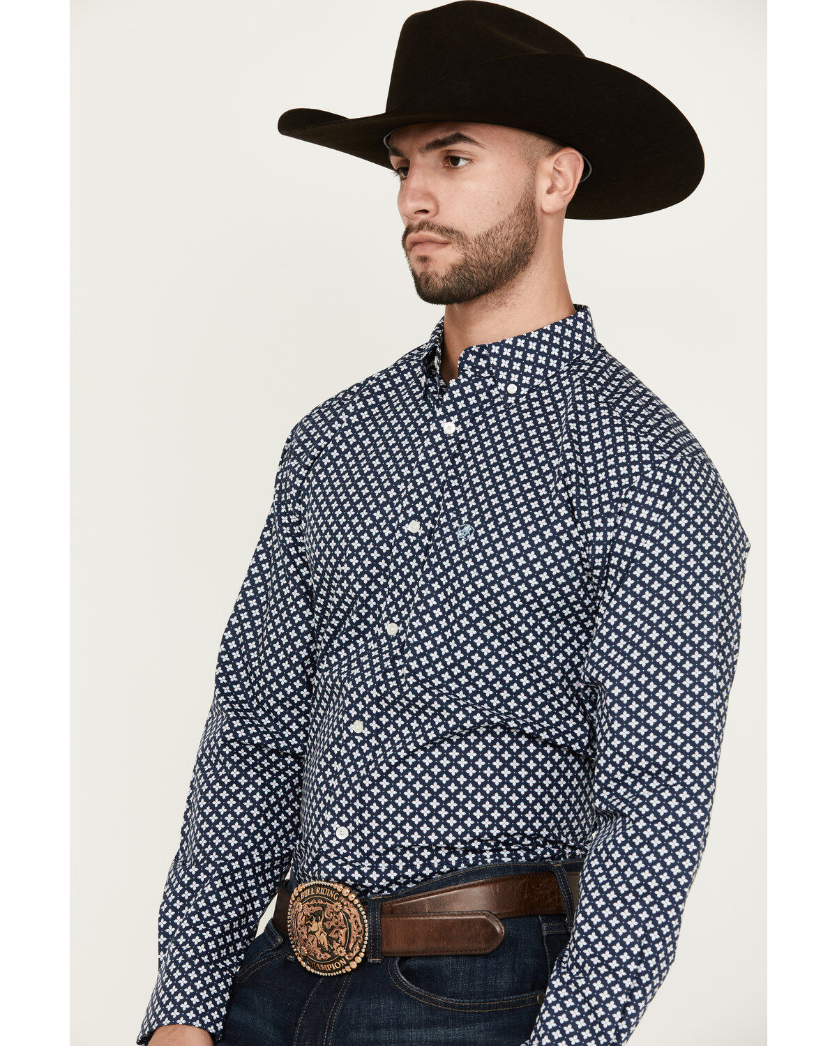 Ariat Men's Emile Geo Print Long Sleeve Button-Down Western Shirt