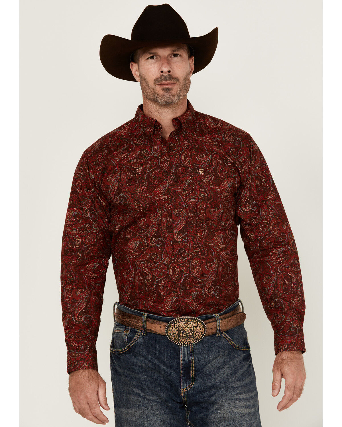Ariat Men's Jaydon Paisley Print Long Sleeve Button-Down Western Shirt