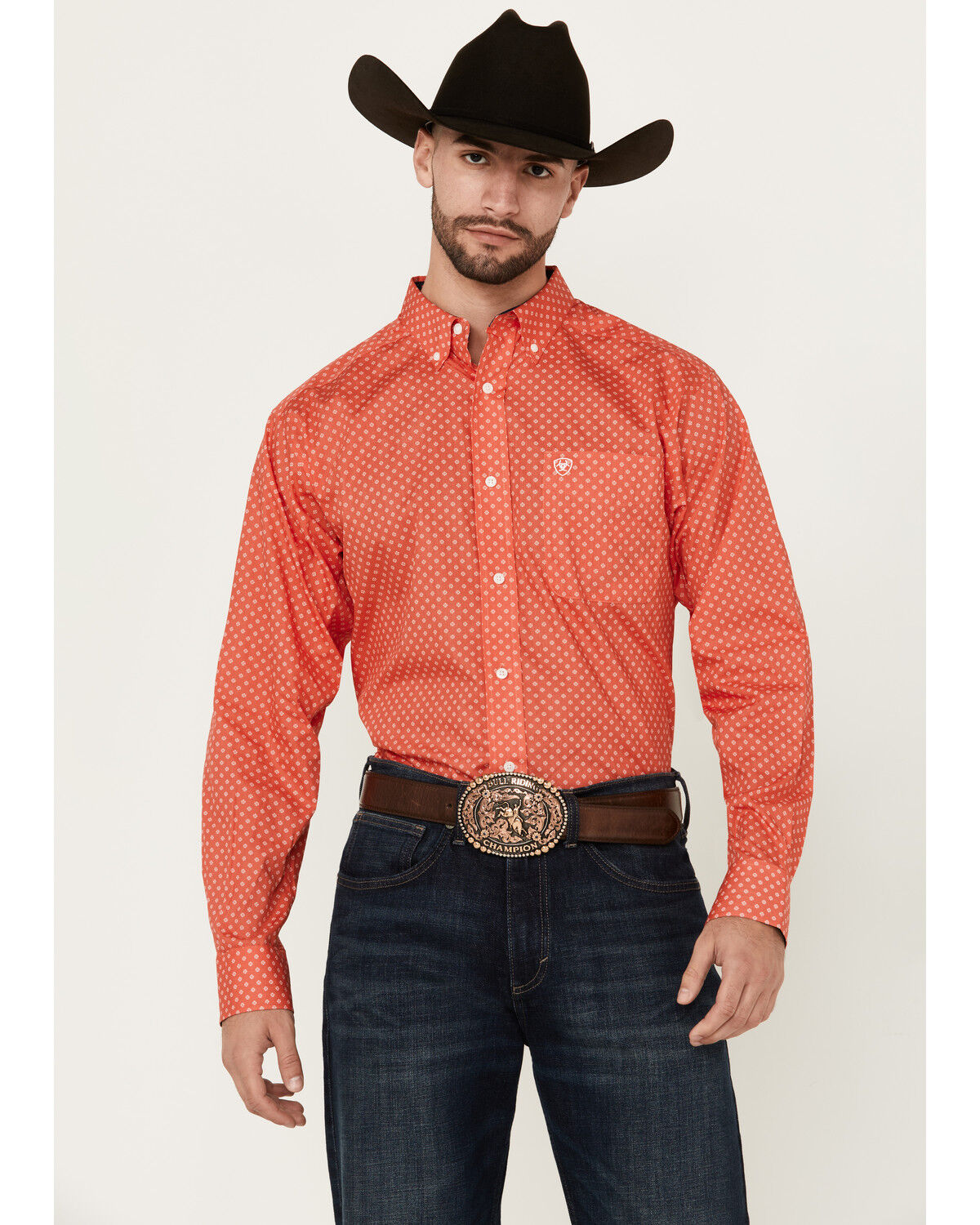 Ariat Men's Wilkie Geo Print Long Sleeve Button-Down Western Shirt - Tall