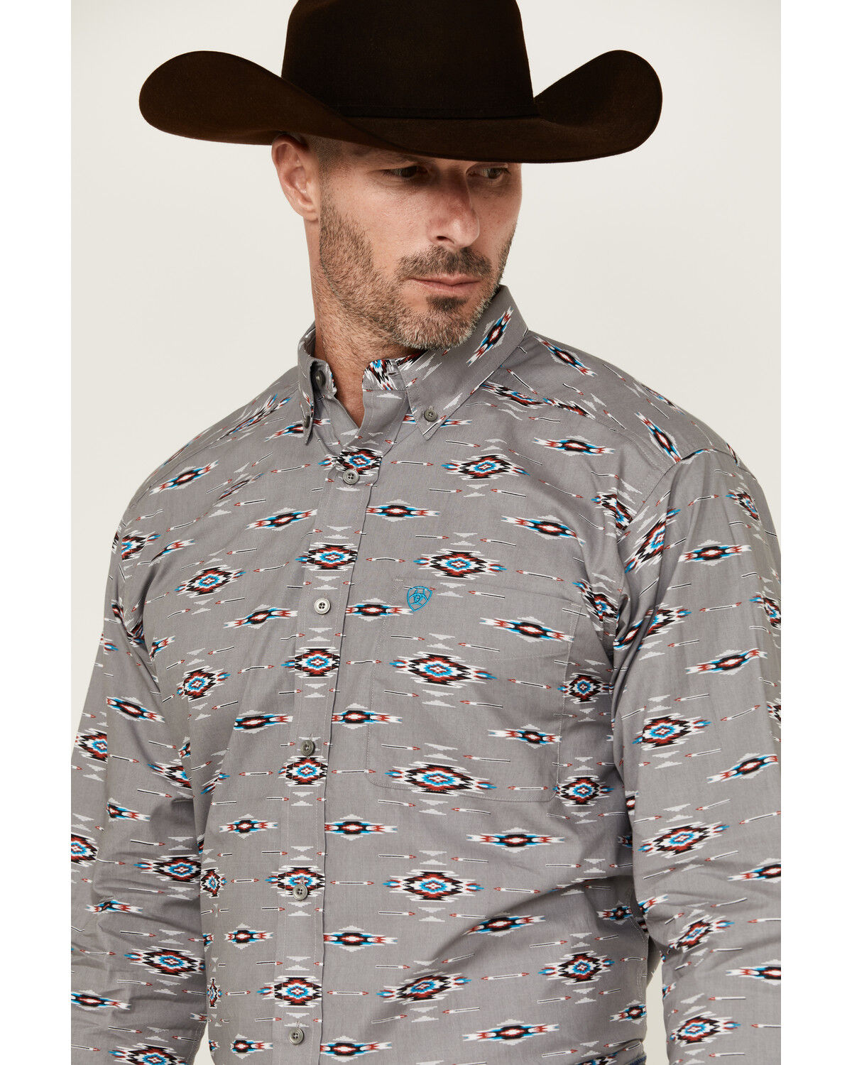 Ariat Men's Jarrod Southwestern Print Long Sleeve Button-Down Western Shirt