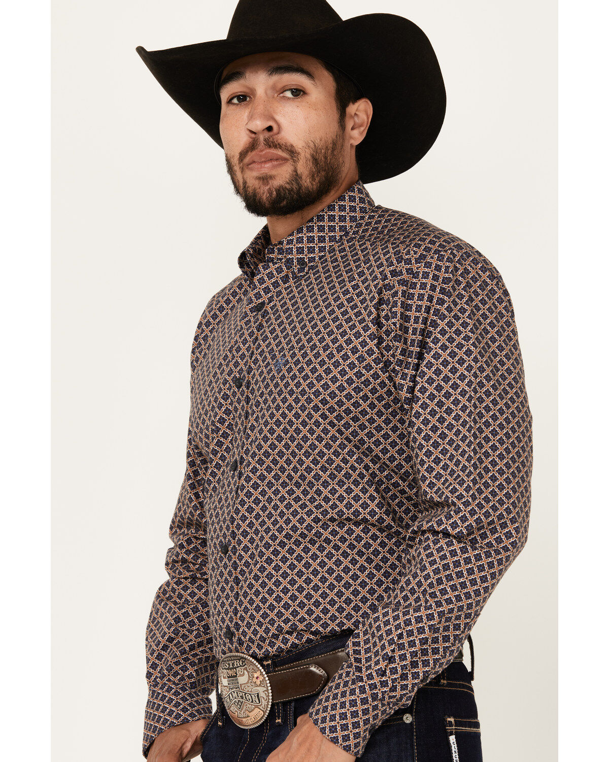 Ariat Men's Crawford Medallion Print Long Sleeve Button-Down Western Shirt