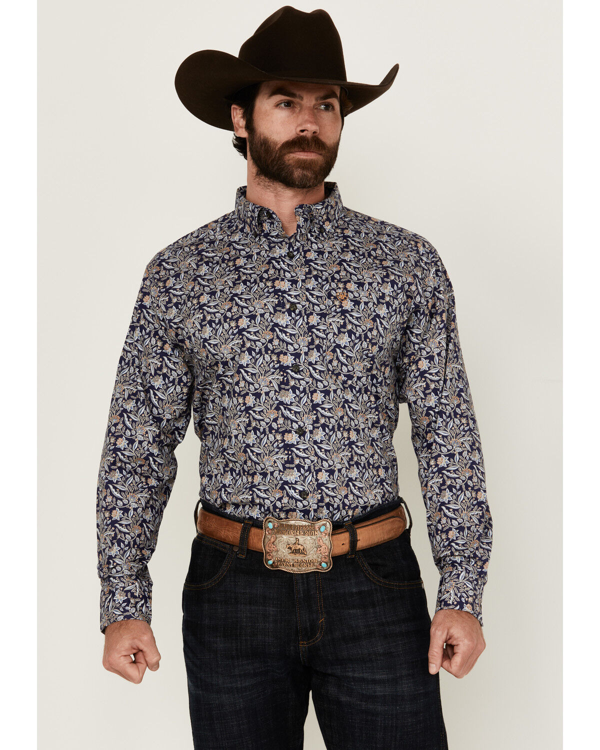 Ariat Men's Creighton Paisley Print Long Sleeve Button-Down Western Shirt - Tall