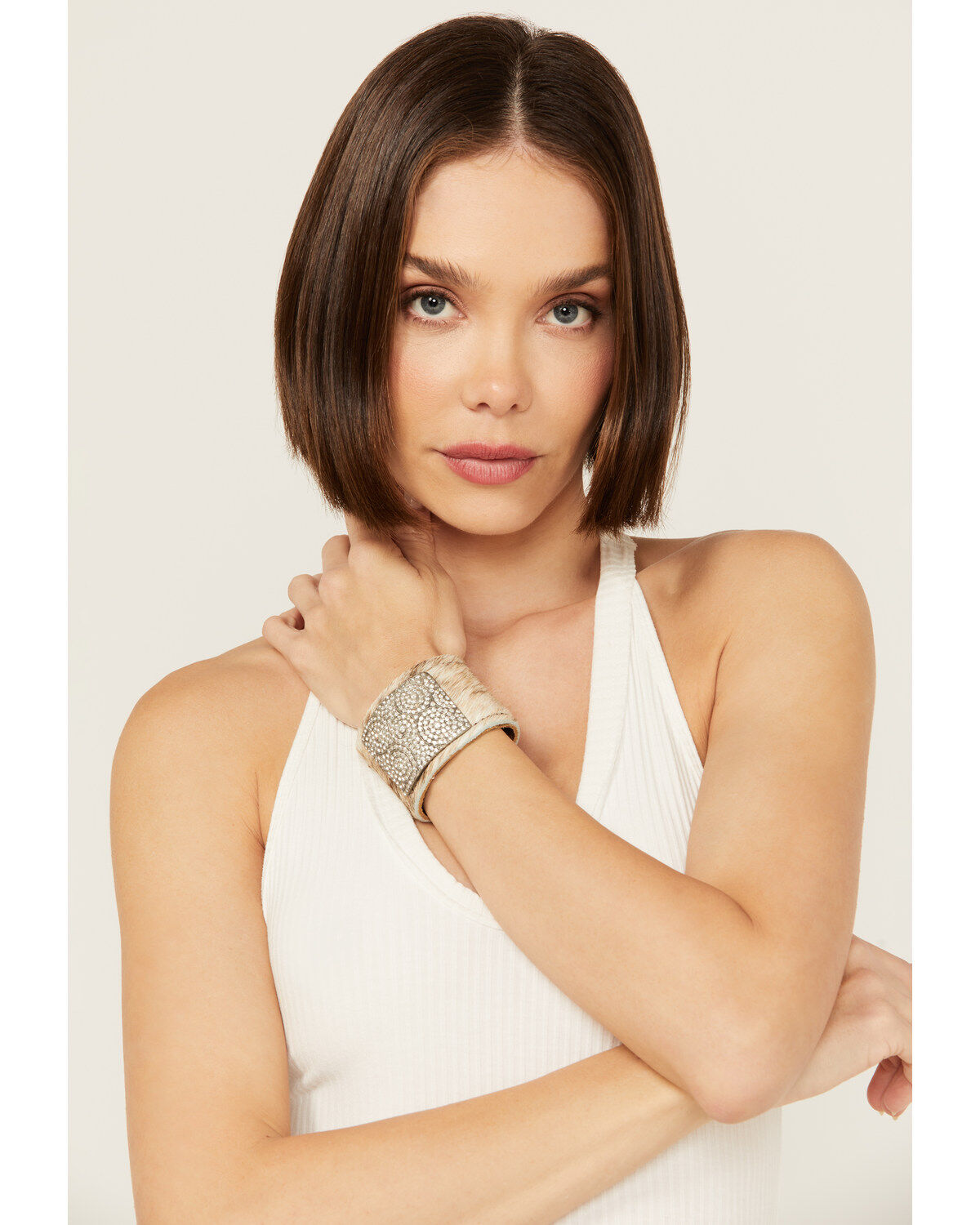Erin Knight Designs Women's Cowhide And Leather Cuff Bracelet