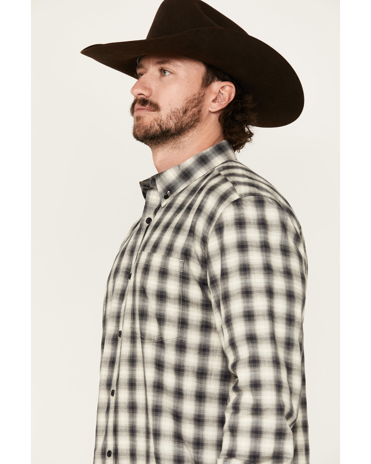 Cody James Men's Palamino Plaid Print Long Sleeve Button-Down Stretch Western Shirt - Tall
