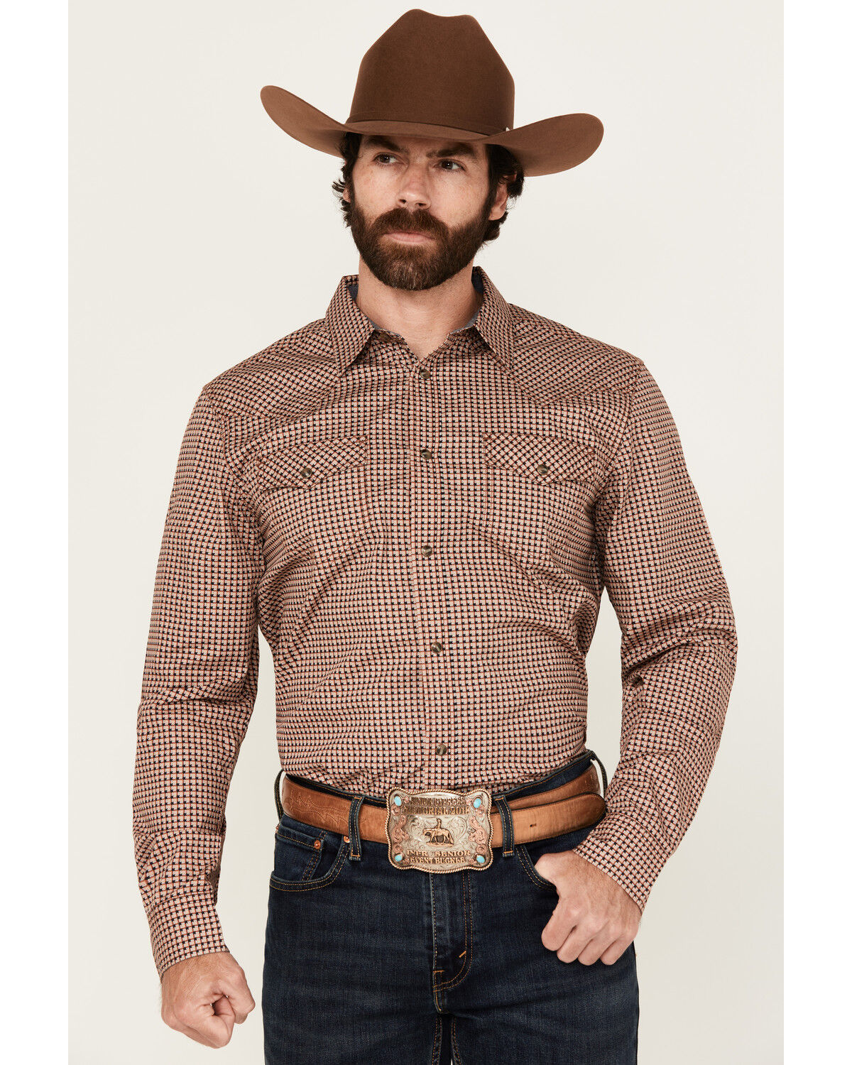 Cody James Men's Ramon Plaid Print Long Sleeve Snap Western Shirt - Big