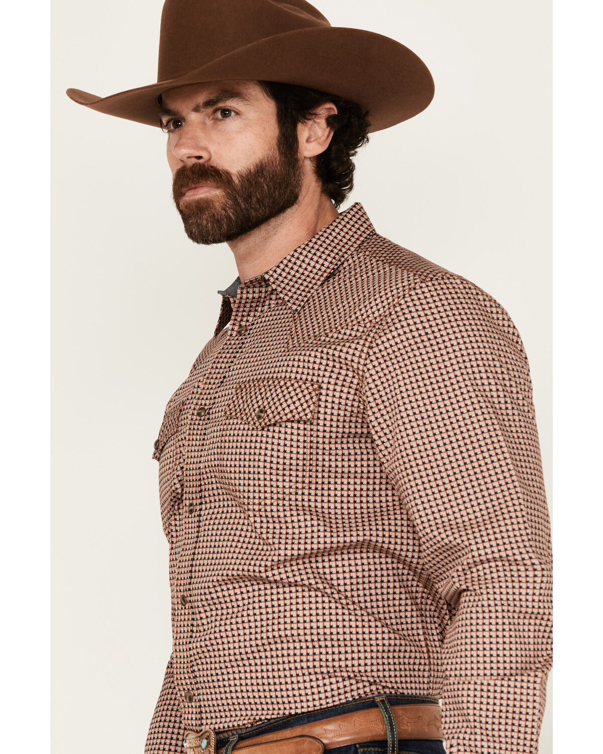 Cody James Men's Ramon Plaid Print Long Sleeve Snap Western Shirt - Big