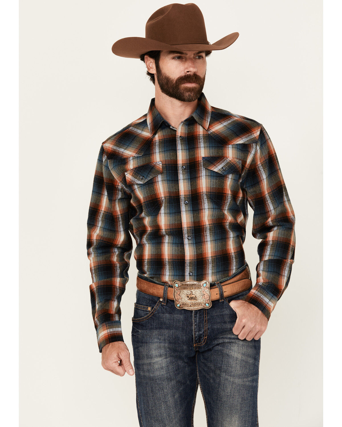 Cody James Men's Santa Cruz Plaid Print Long Sleeve Snap Flannel Shirt