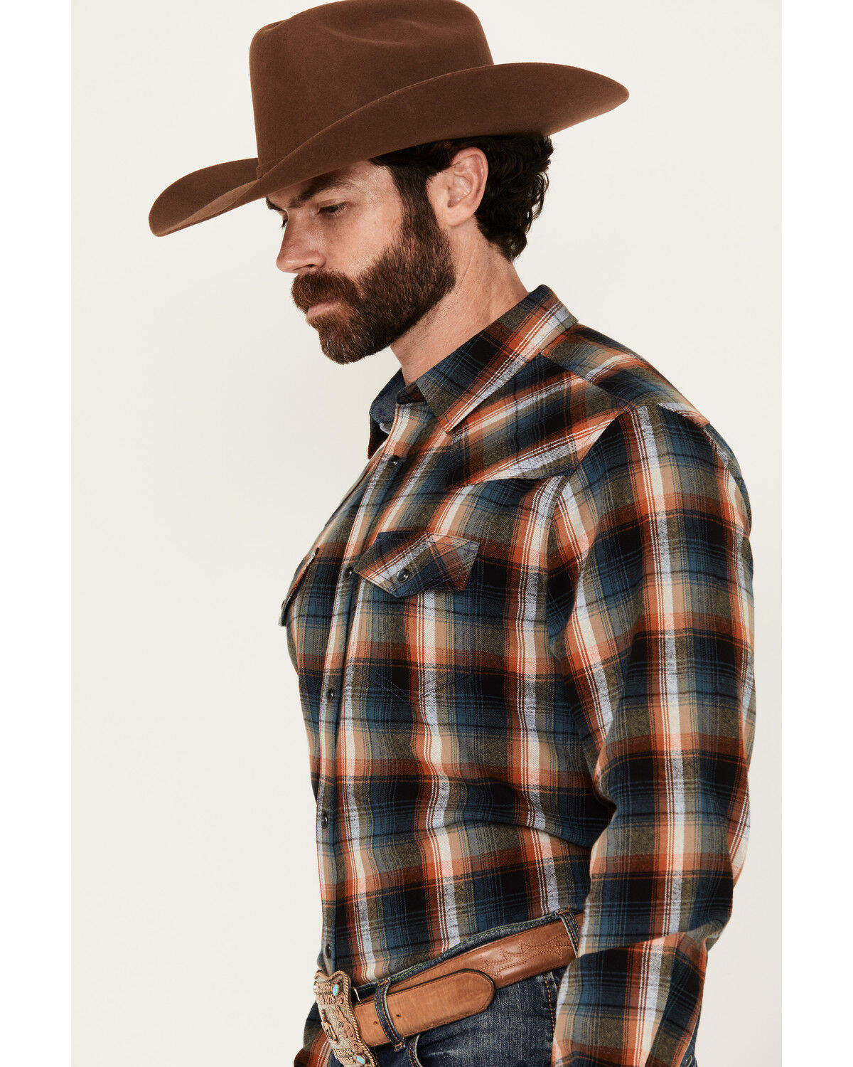 Cody James Men's Santa Cruz Plaid Print Long Sleeve Snap Flannel Shirt
