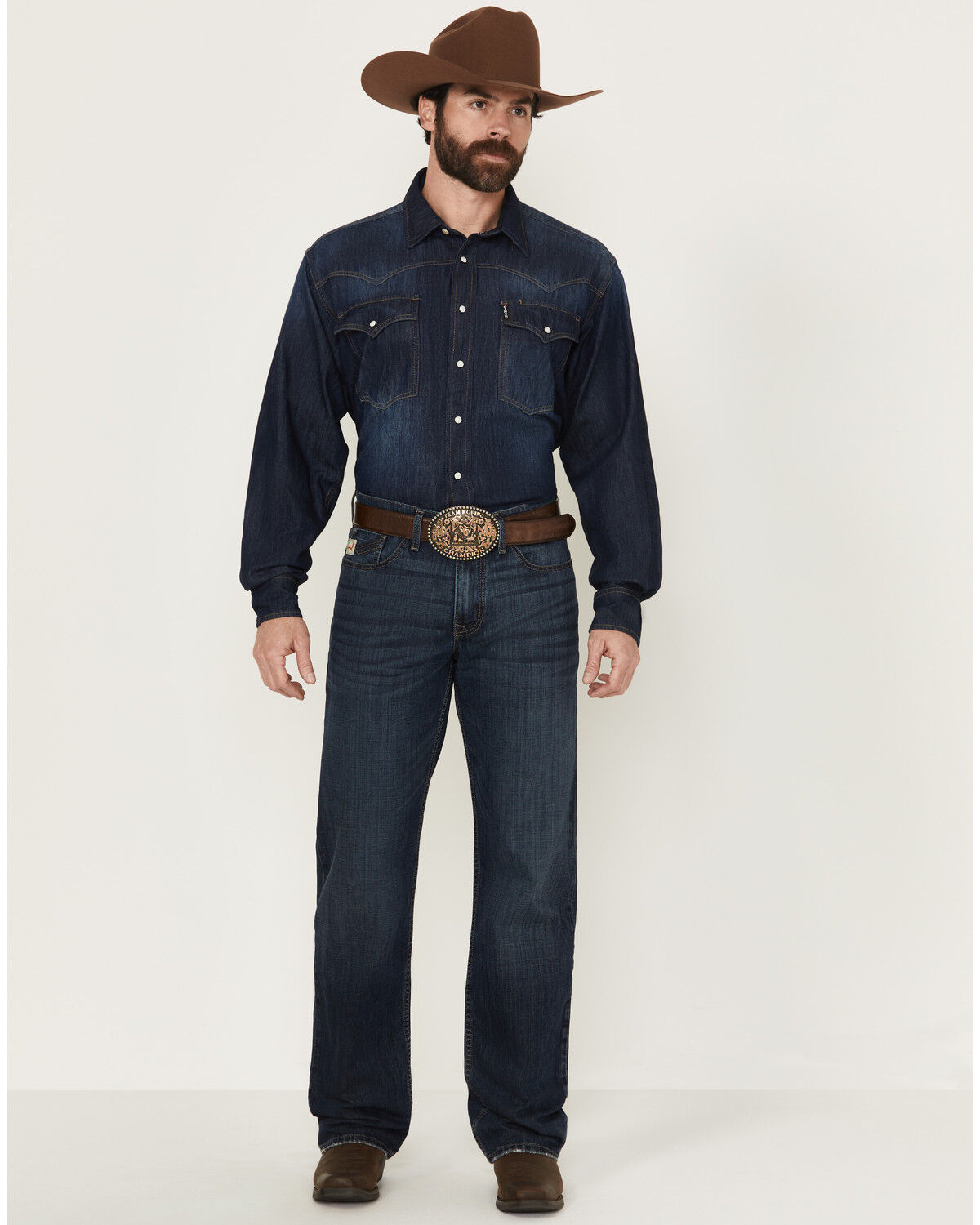 Cinch Men's Grant Dark Wash Relaxed Bootcut Performance Stretch Denim Jeans