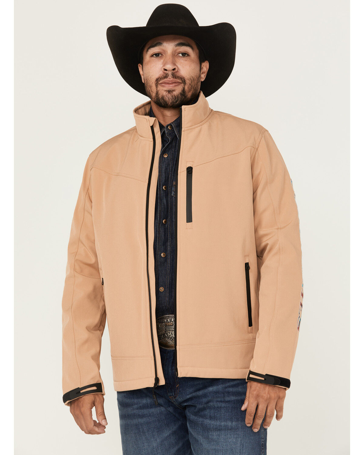 Cody James Men's Southwestern Embroidered Logo Softshell Jacket