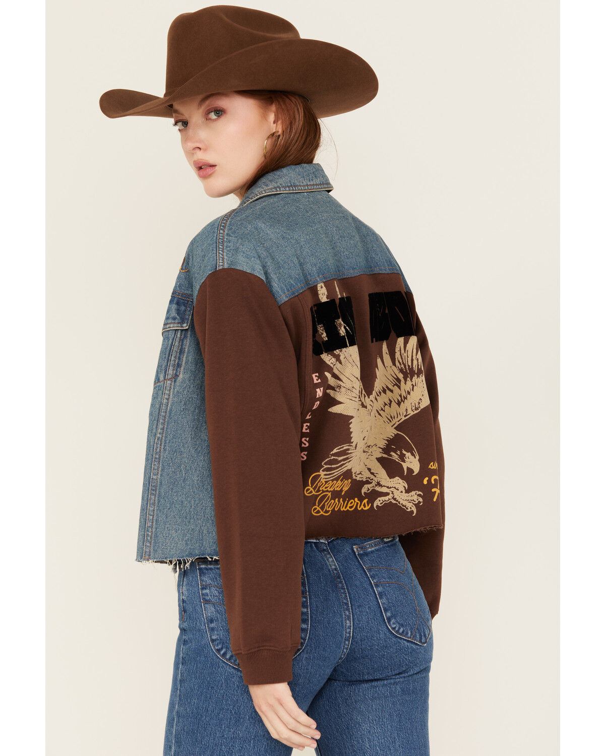 Cleo + Wolf Women's Mixed Material Graphic Jacket