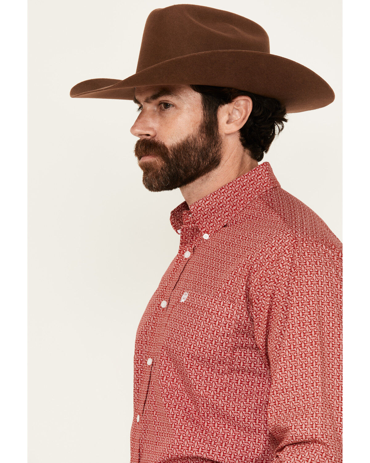 Cinch Men's Geo Print Long Sleeve Button-Down Western Shirt