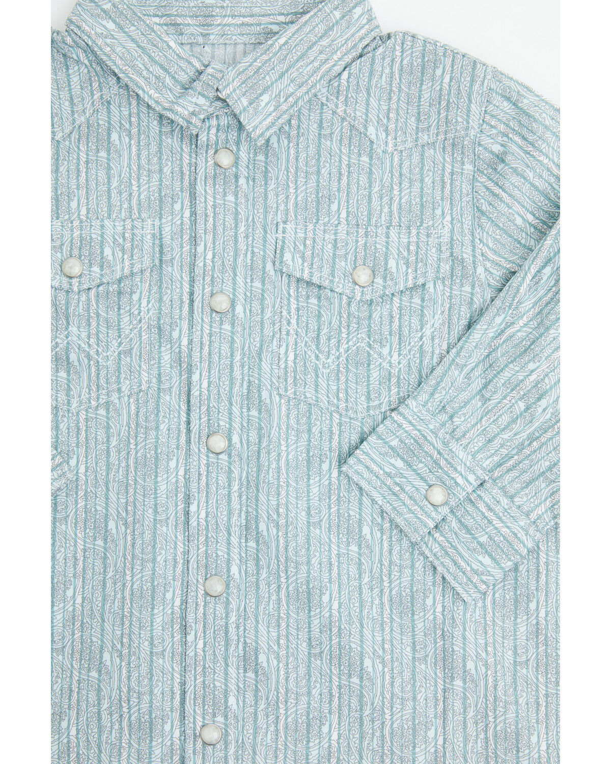 Wrangler Toddler Boys' Paisley Print Long Sleeve Snap Stretch Western Shirt