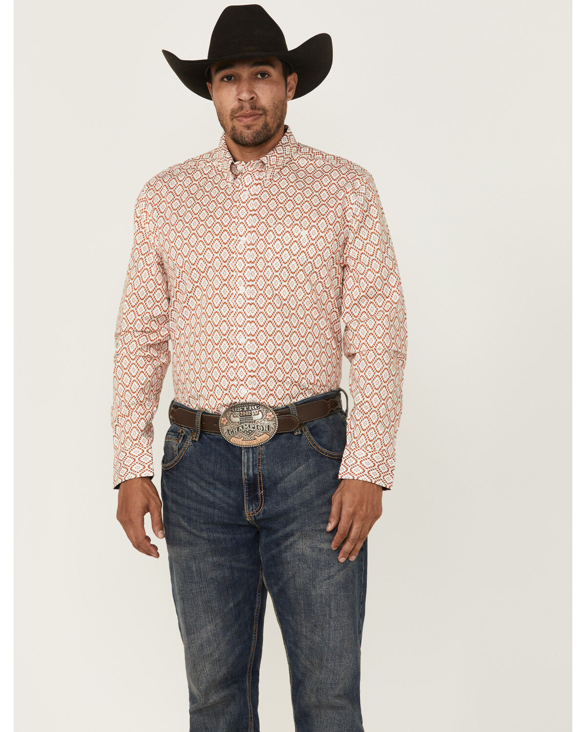 RANK 45&reg; Men's Desert Walk Southwestern Print Long Sleeve Button-Down Stretch Western Shirt