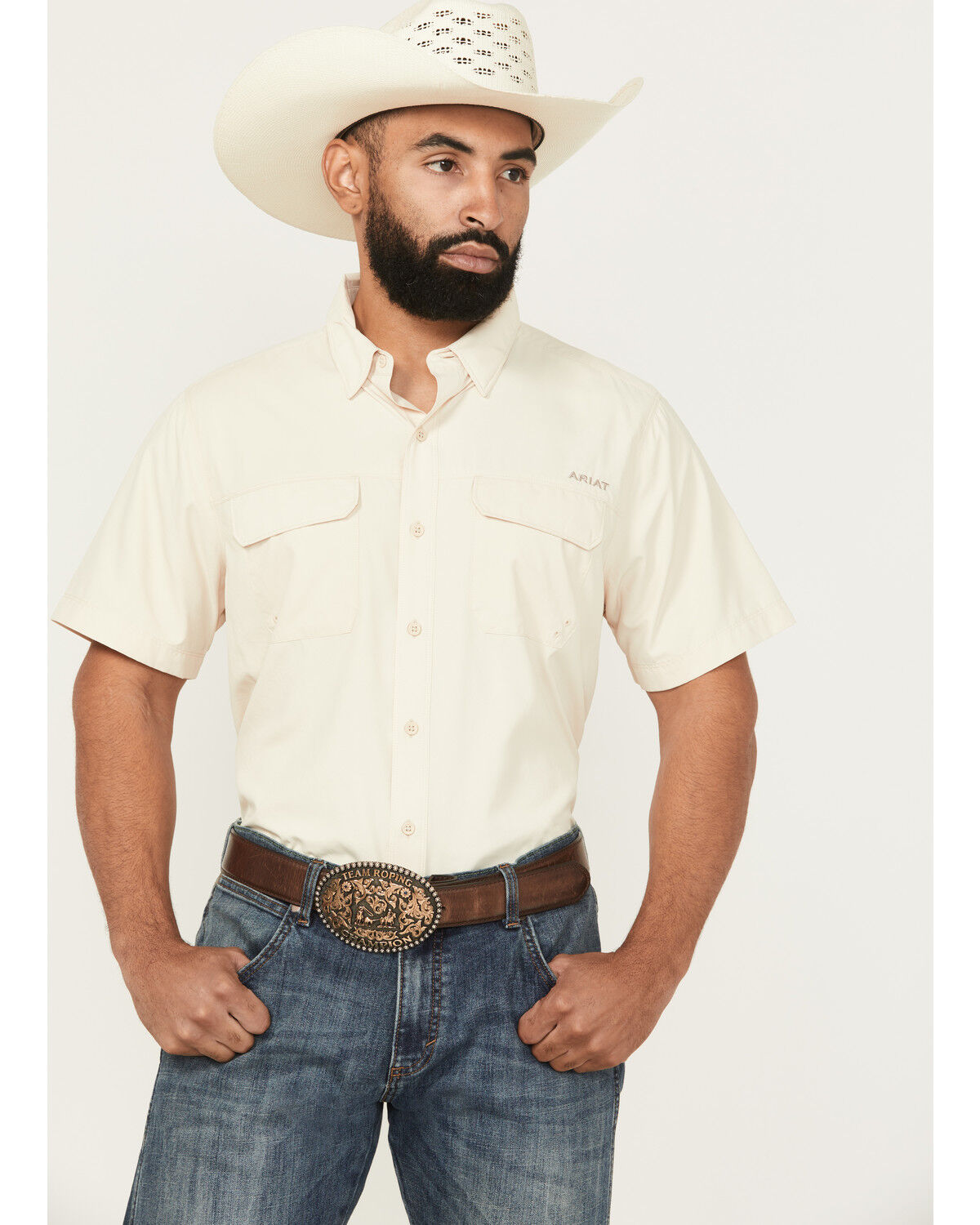 Ariat Men's VentTEK Solid Outbound Short Sleeve Button-Down Shirt