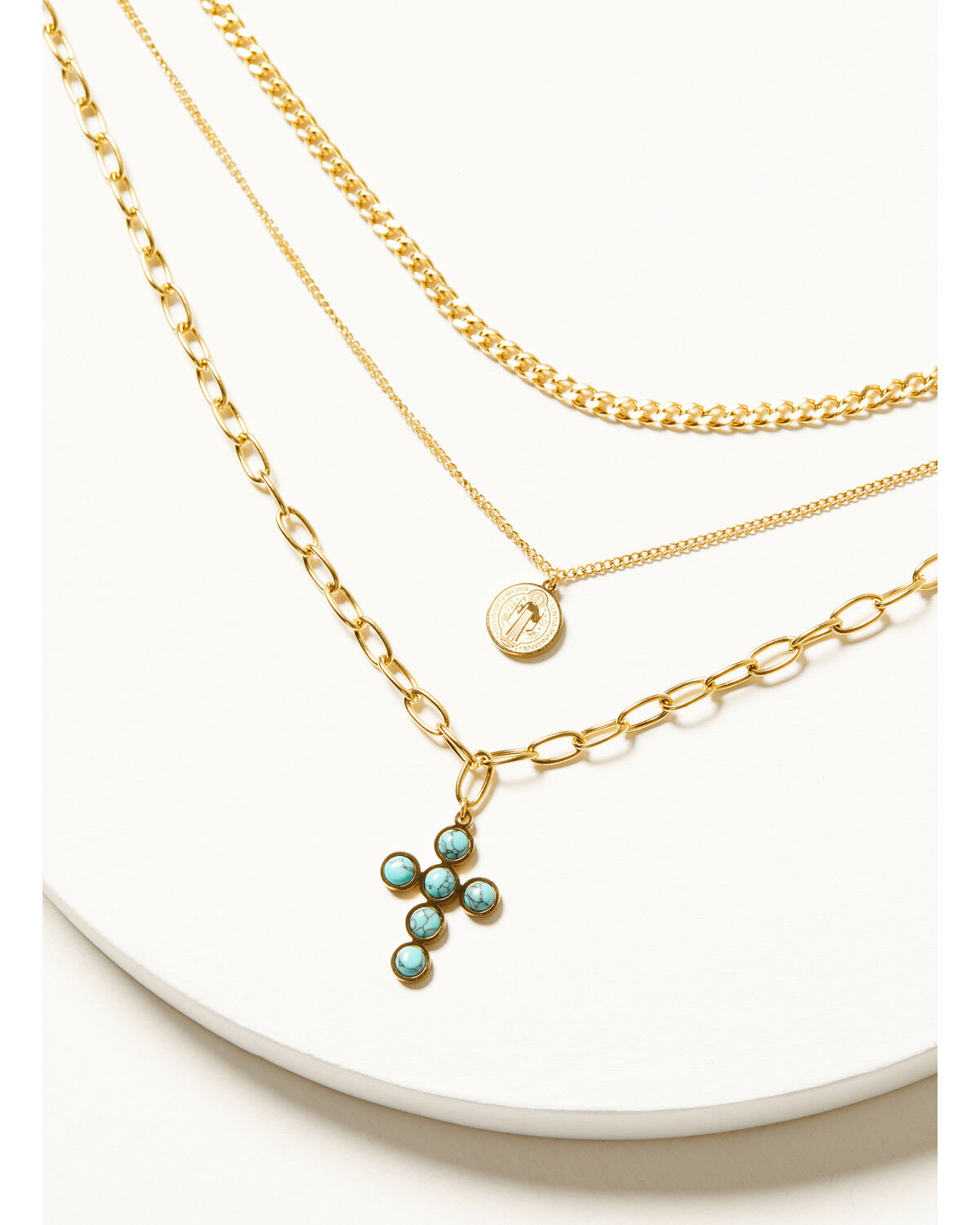 Shyanne Women's Coin Cross Layered Necklace