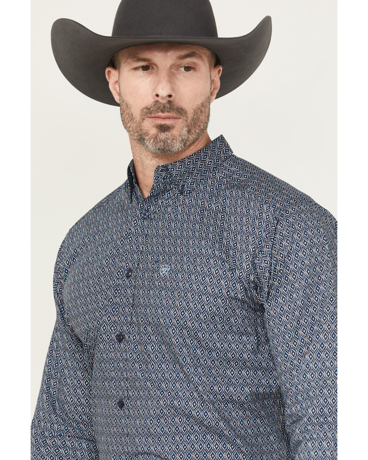 Ariat Men's Colson Geo Print Long Sleeve Button-Down Western Shirt - Big
