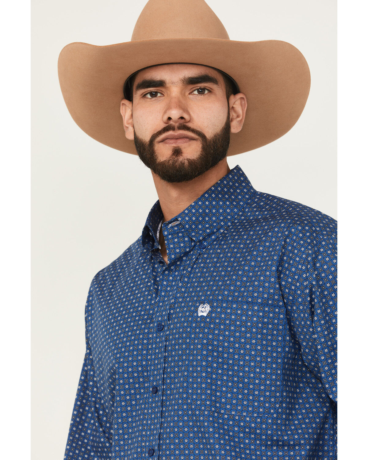 Cinch Men's Geo Print Long Sleeve Button-Down Stretch Western Shirt