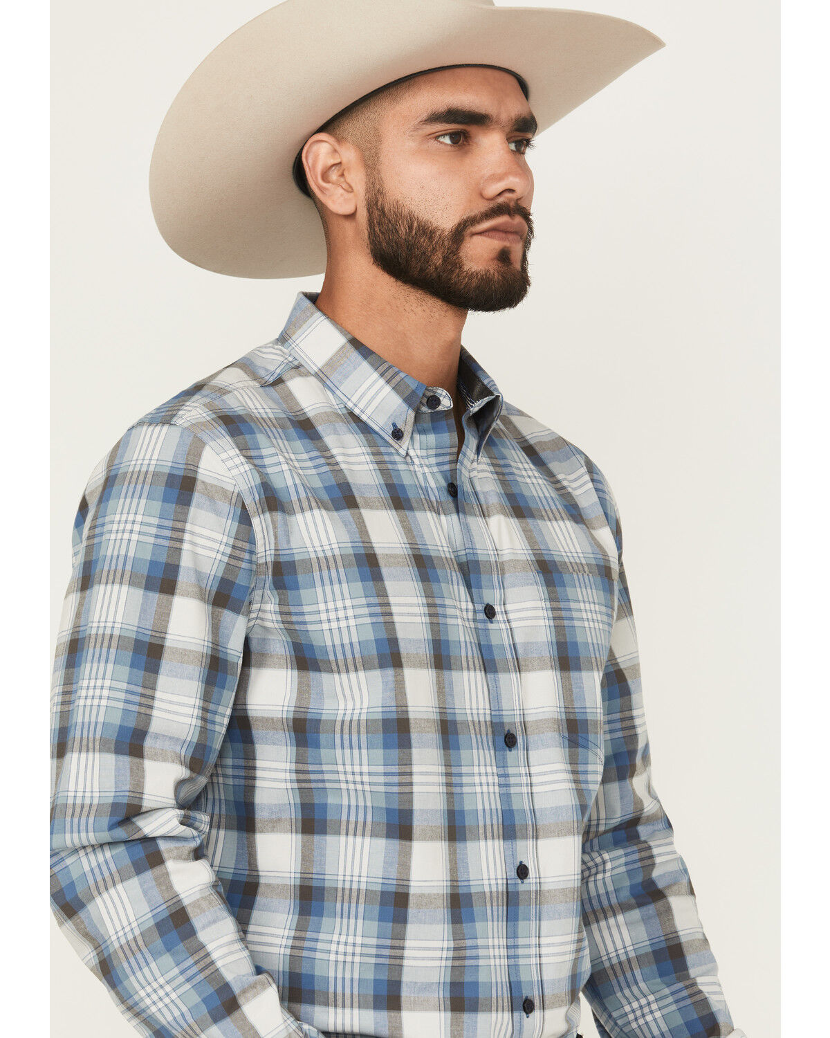 Cody James Men's Howdy Duty Plaid Print Long Sleeve Button-Down Western Shirt