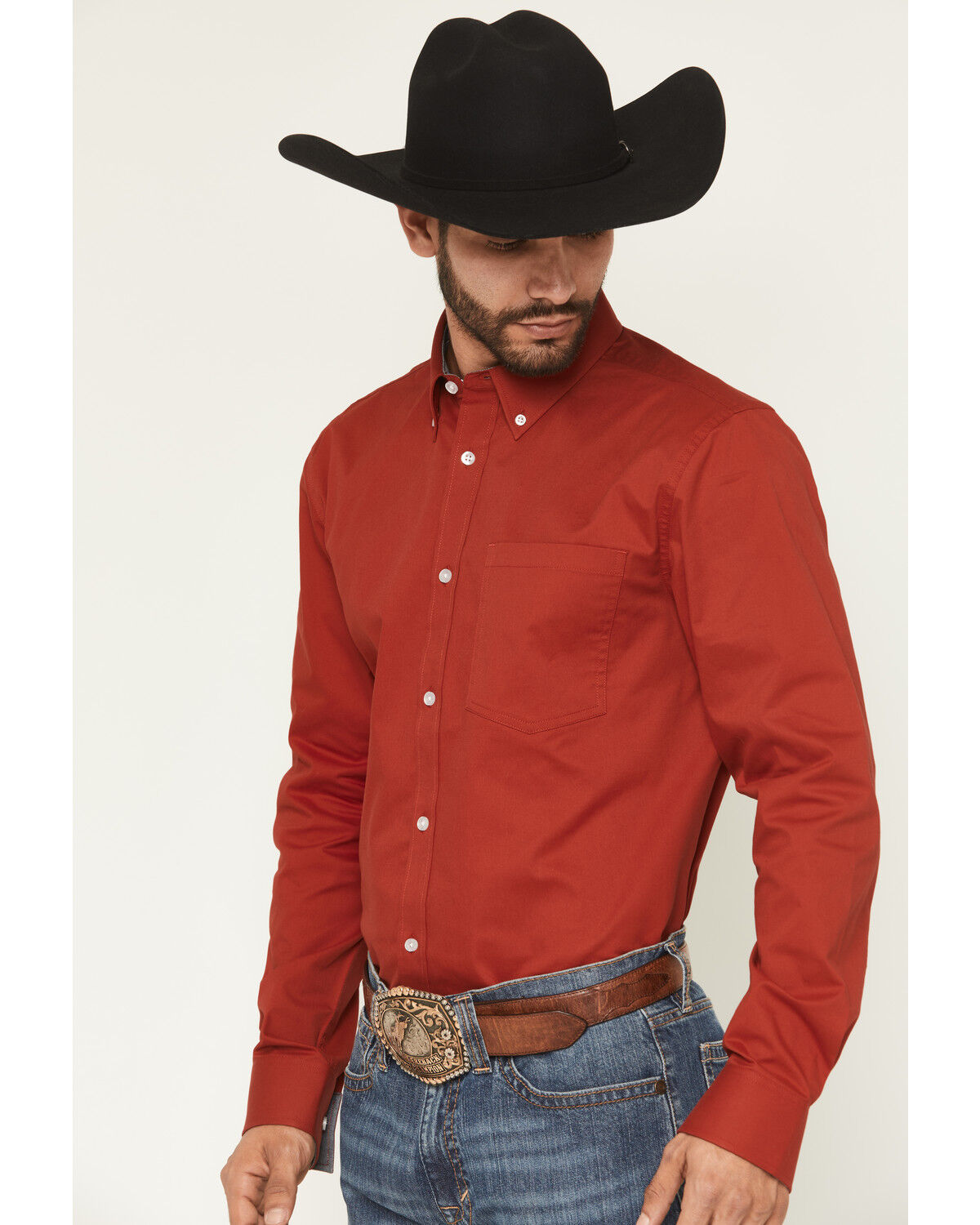 Cody James Men's Basic Twill Long Sleeve Button-Down Performance Western Shirt
