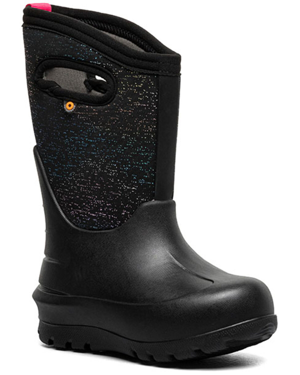 Bogs Girls' Neo Classic Metallic Fleck Print Waterproof Boots - Round Toe