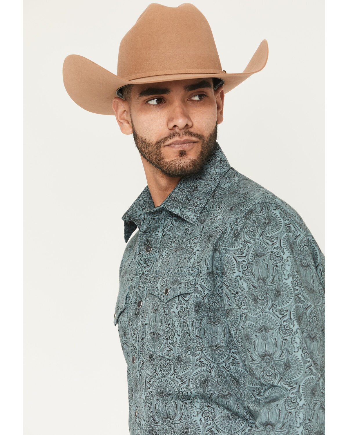 Wrangler Retro Men's Paisley Print Long Sleeve Snap Western Shirt