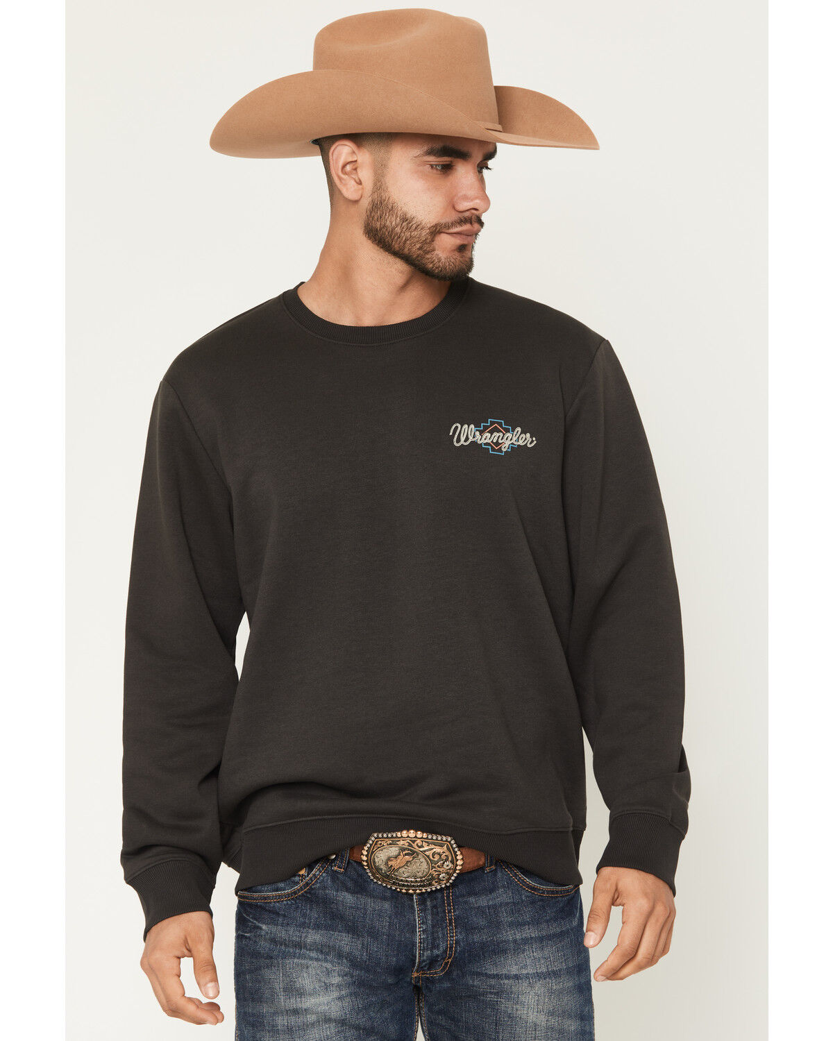 Wrangler Men's Steerhead Graphic Crewneck Sweatshirt