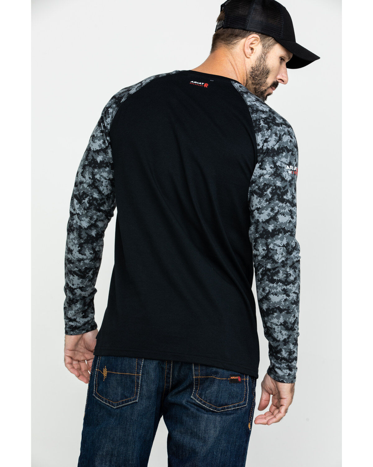 Ariat Men's Camo FR Baseball Long Sleeve Work Shirt