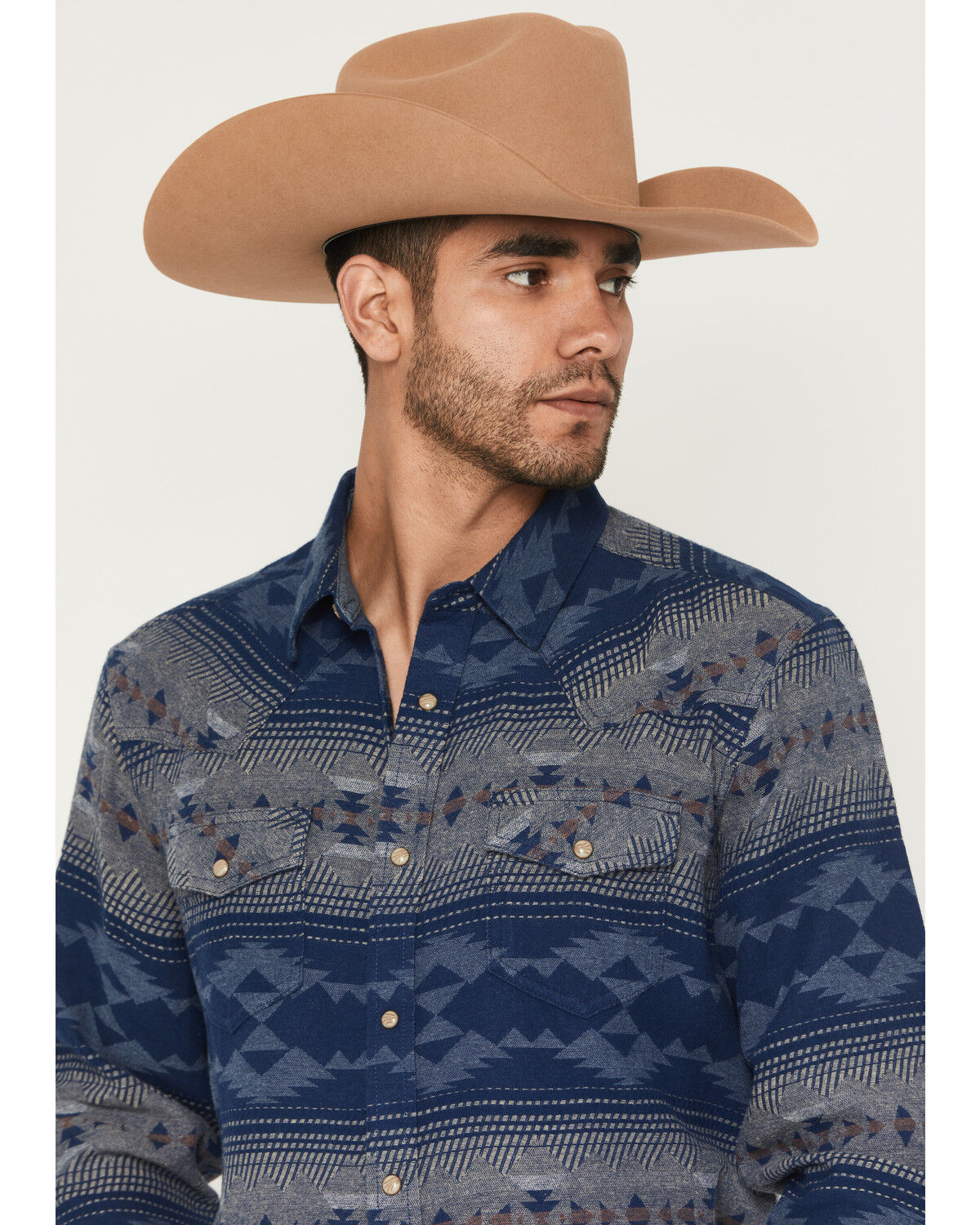 Cody James Men's Arrow Bear Southwestern Long Sleeve Snap Flannel Shirt